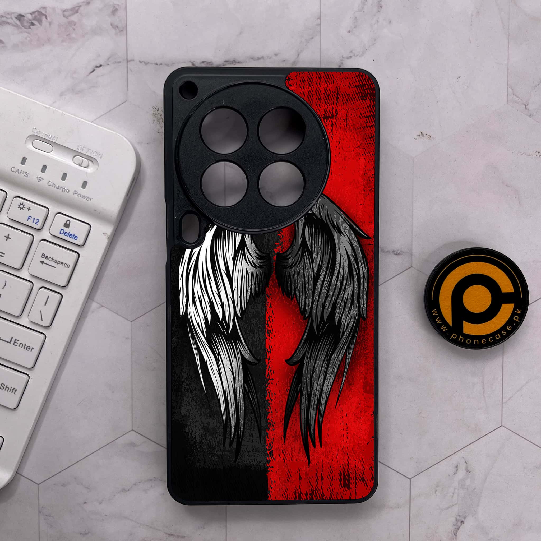 Tecno Camon 30 Premier - Angel Wings 2.0 Series - Premium Metal Printed soft Bumper shock Proof Case
