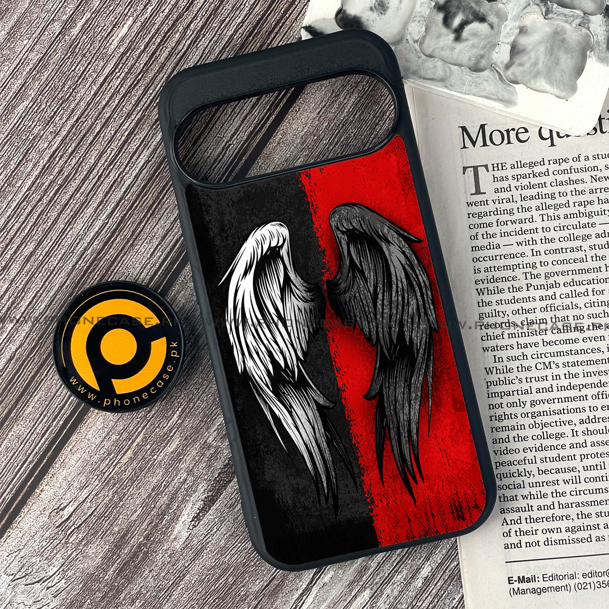 Google Pixel 9 Pro - Angel Wings 2.0 Series - Premium Printed Glass soft Bumper shock Proof Case