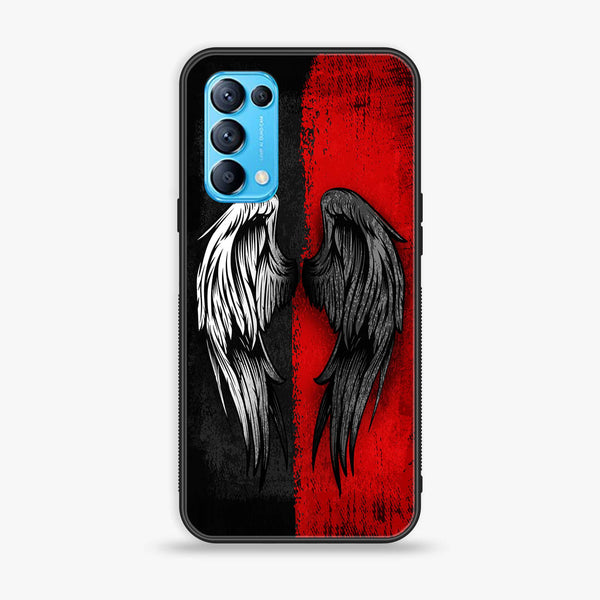 Oppo Reno 5 Angel Wings 2.0 Design 10 Premium Printed Glass soft Bumper shock Proof Case CS-13833 CS-24902