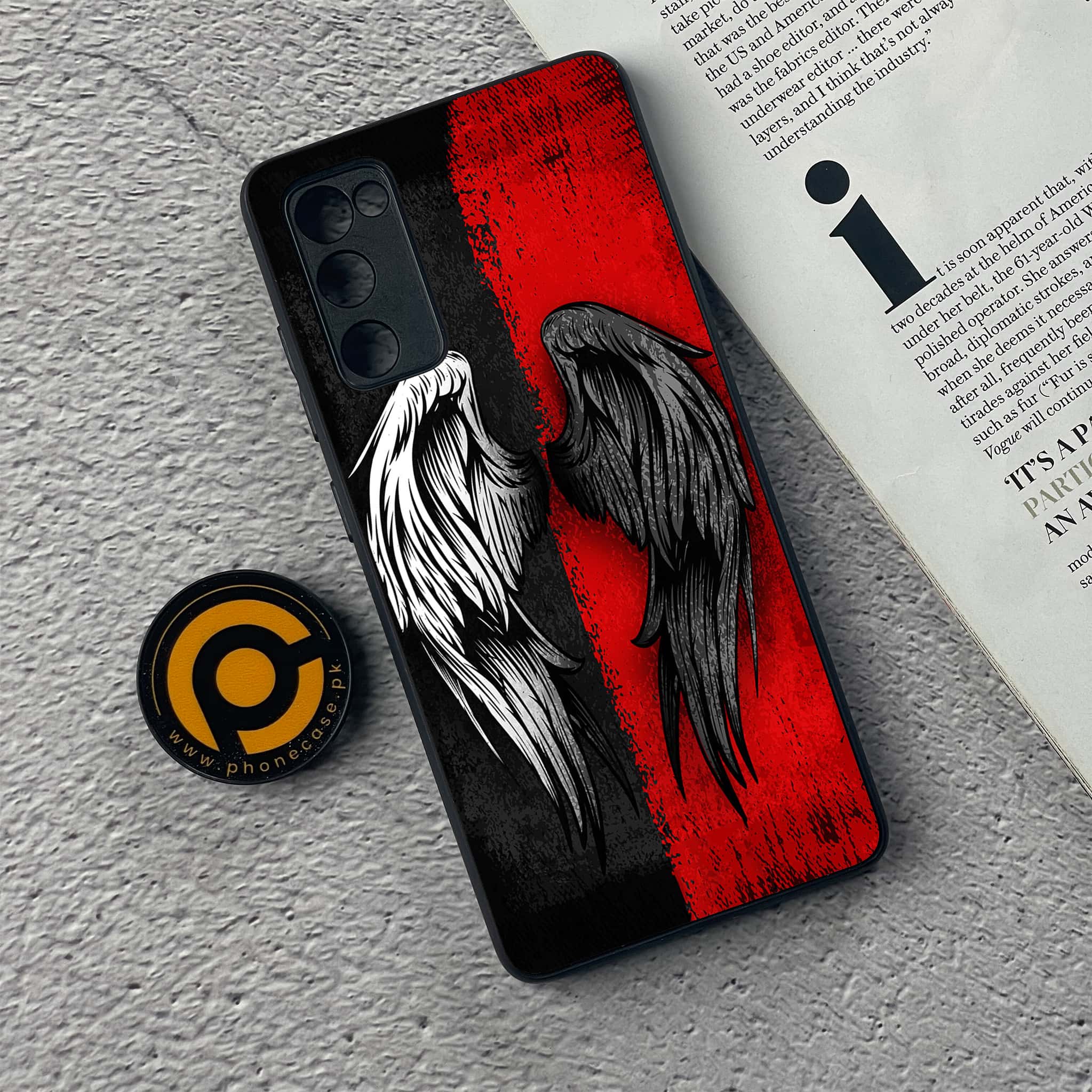 Samsung Galaxy S20 FE Angel Wings 2.0 Series Premium Printed Glass soft Bumper shock Proof Case