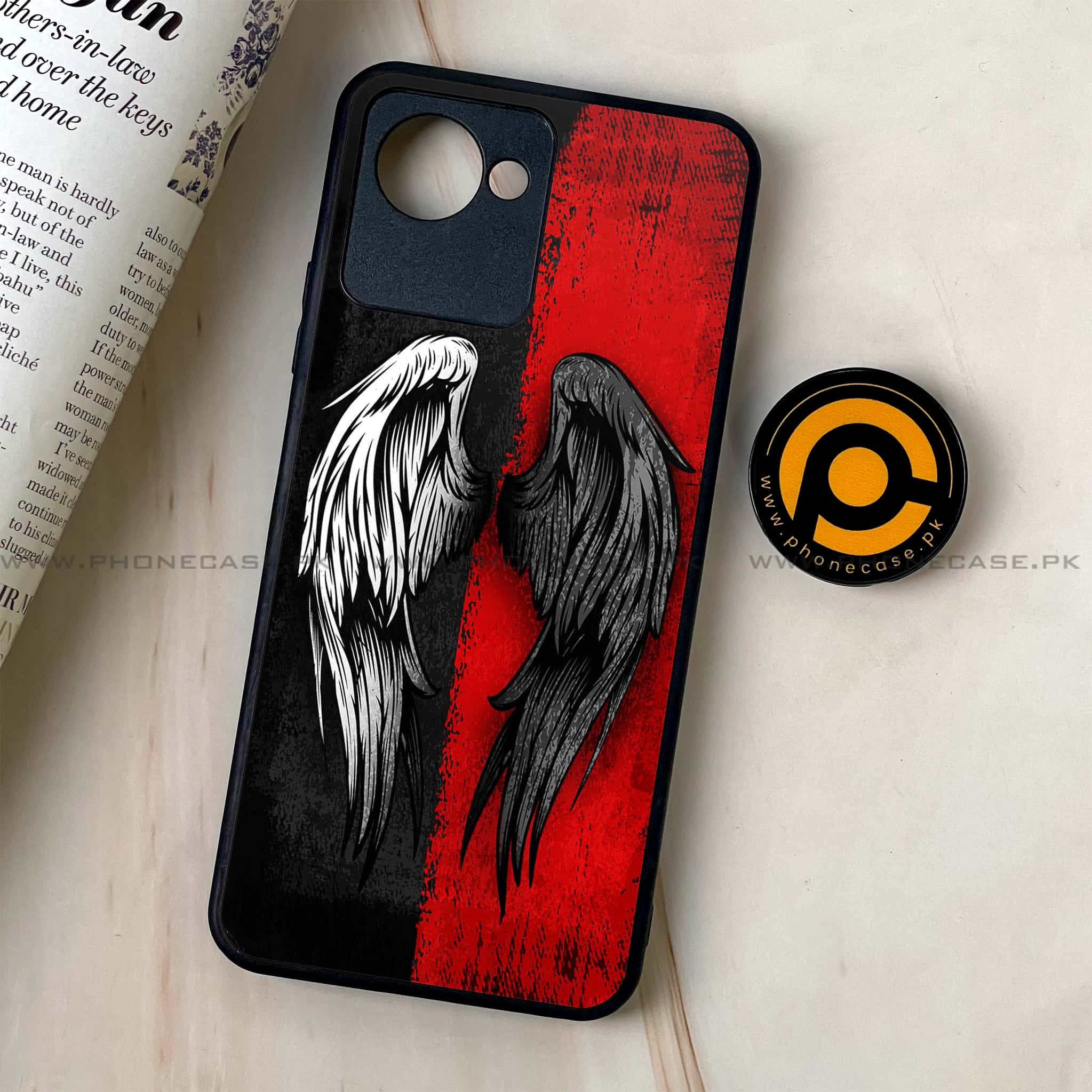 Realme C30 - Angel Wings 2.0 Series - Premium Printed Glass soft Bumper shock Proof Case