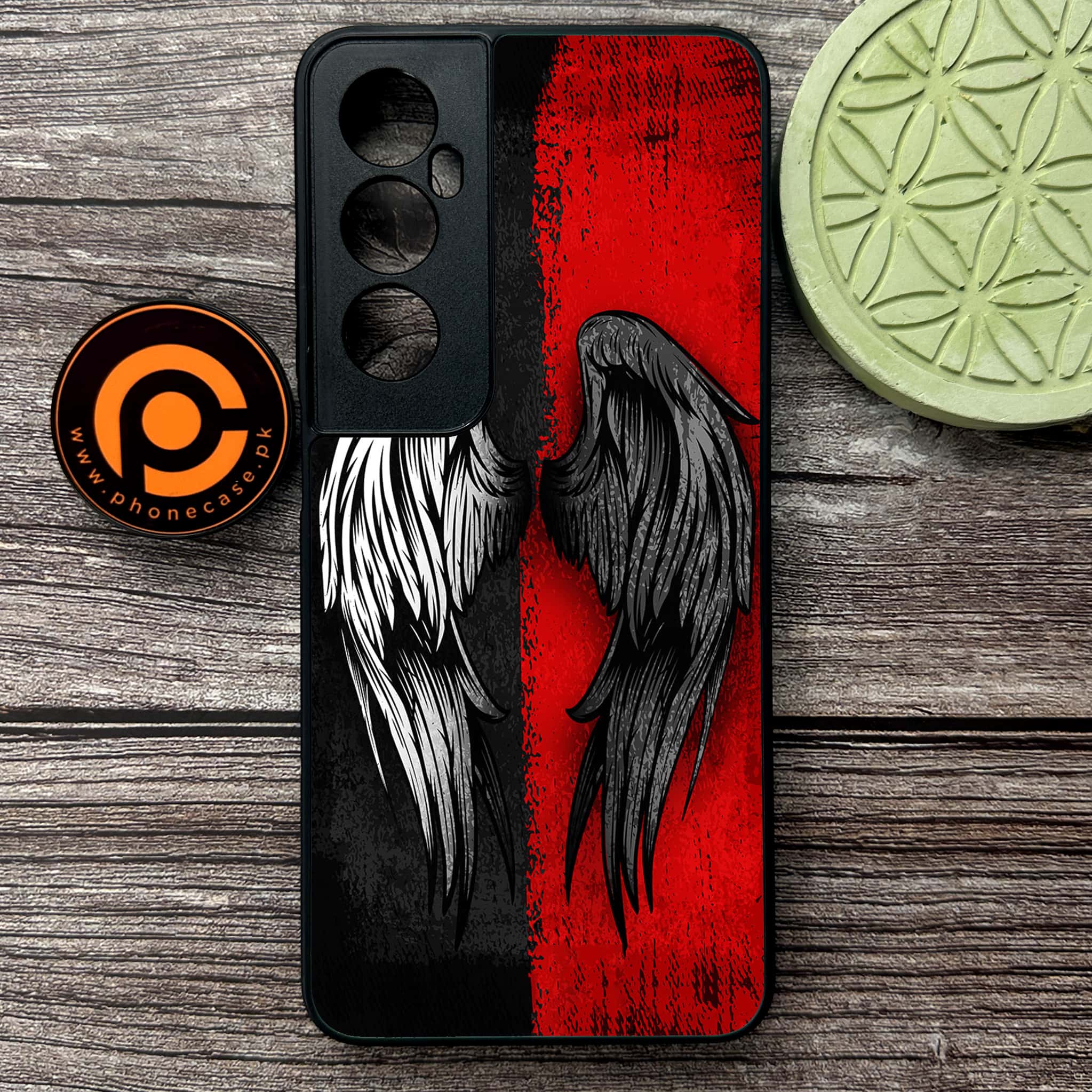 Realme C65  - Angel Wings 2.0 Series - Premium Metal Printed soft Bumper shock Proof Case
