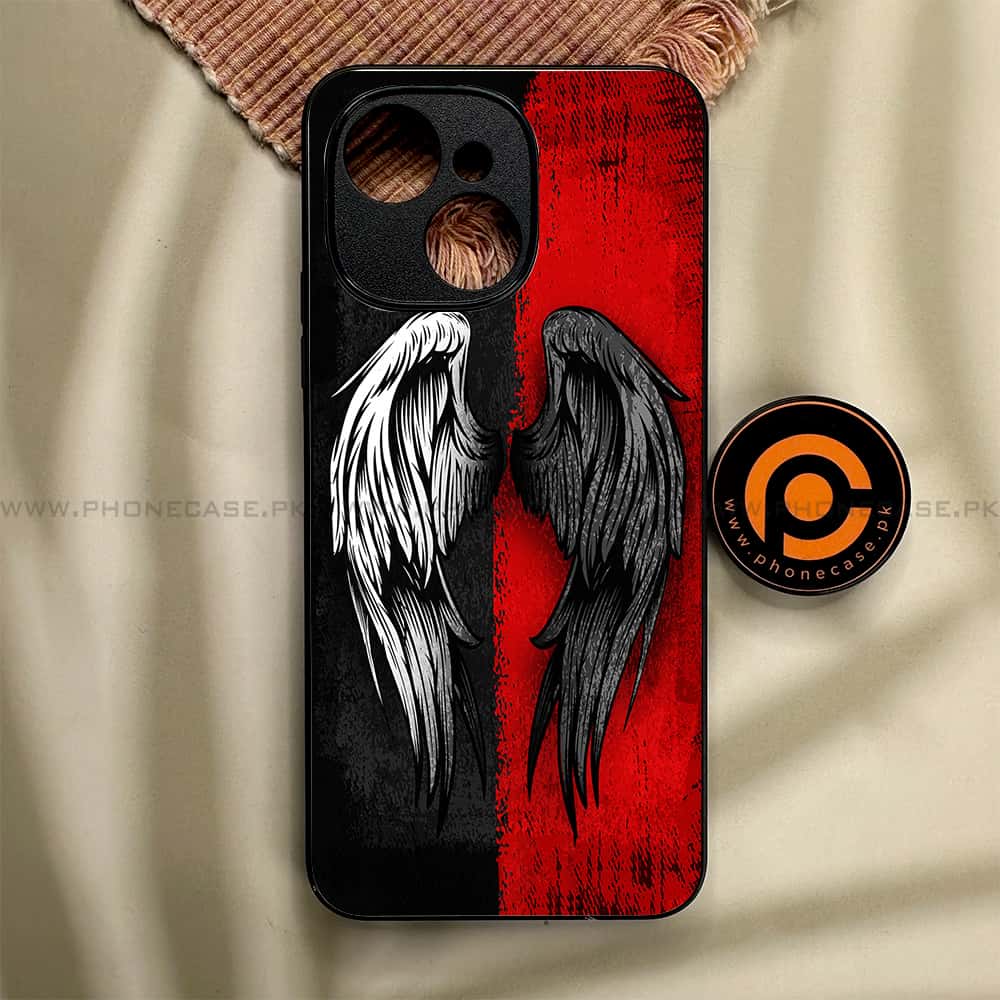 Tecno Spark 40C - Angel Wings 2.0 Series - Premium Metal Printed soft Bumper shock Proof Case