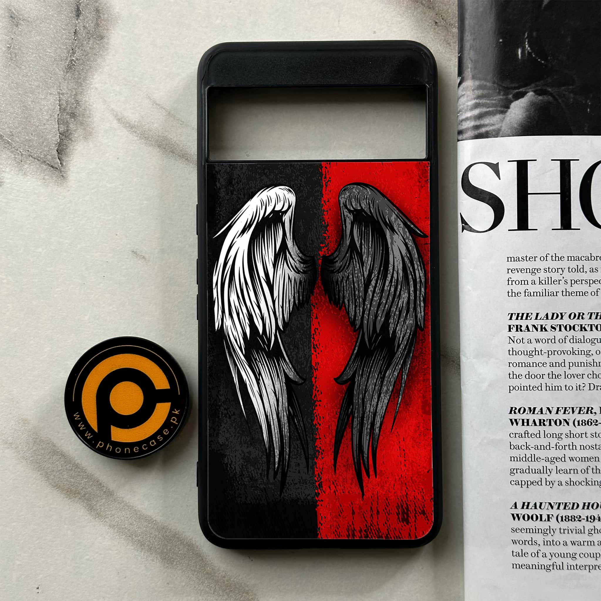 Google Pixel 8 Pro - Angel Wings 2.0 Series - Premium Printed Glass soft Bumper shock Proof Case