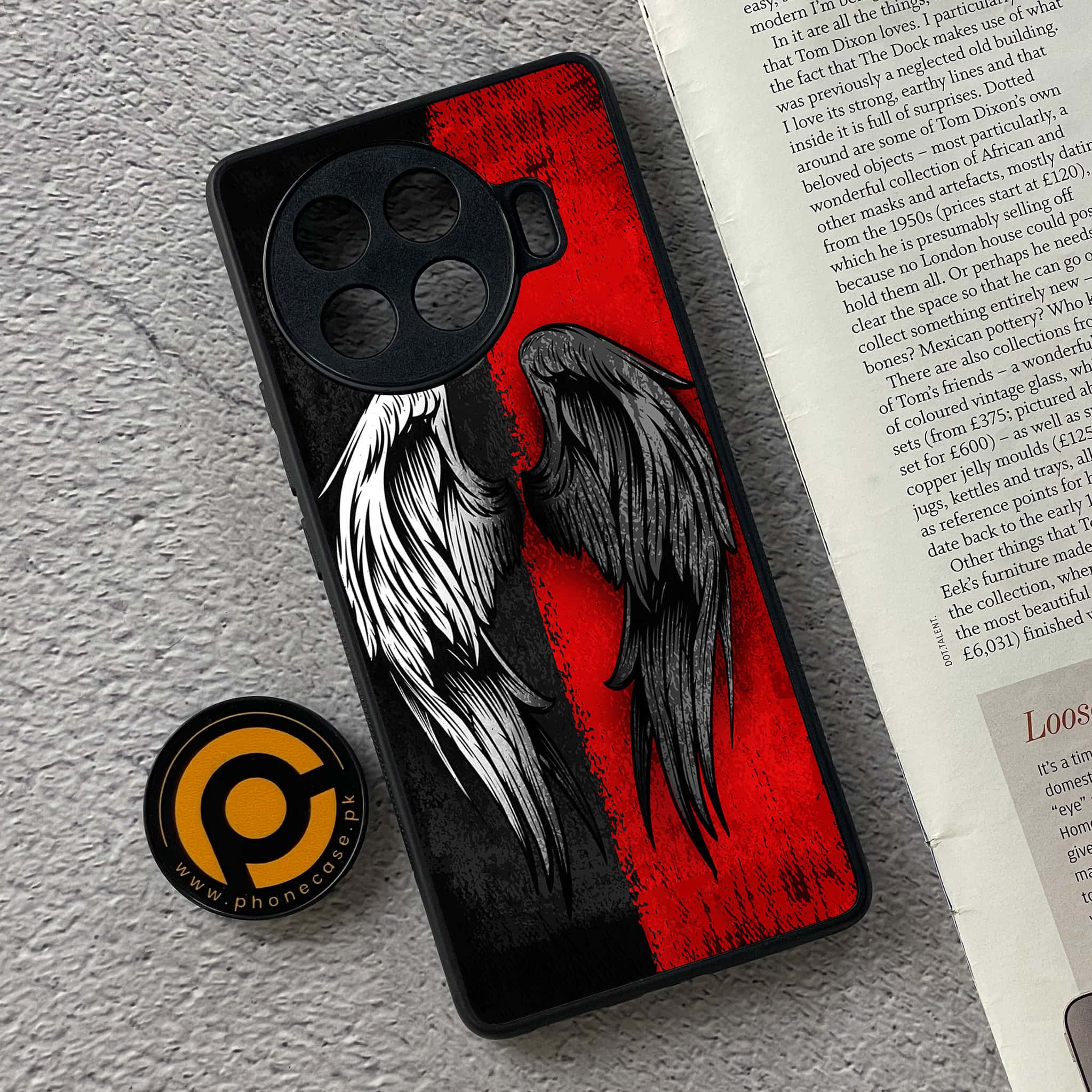 Tecno Spark 20 pro plus - Angel Wings 2.0 Series - Premium Printed Glass soft Bumper shock Proof Case