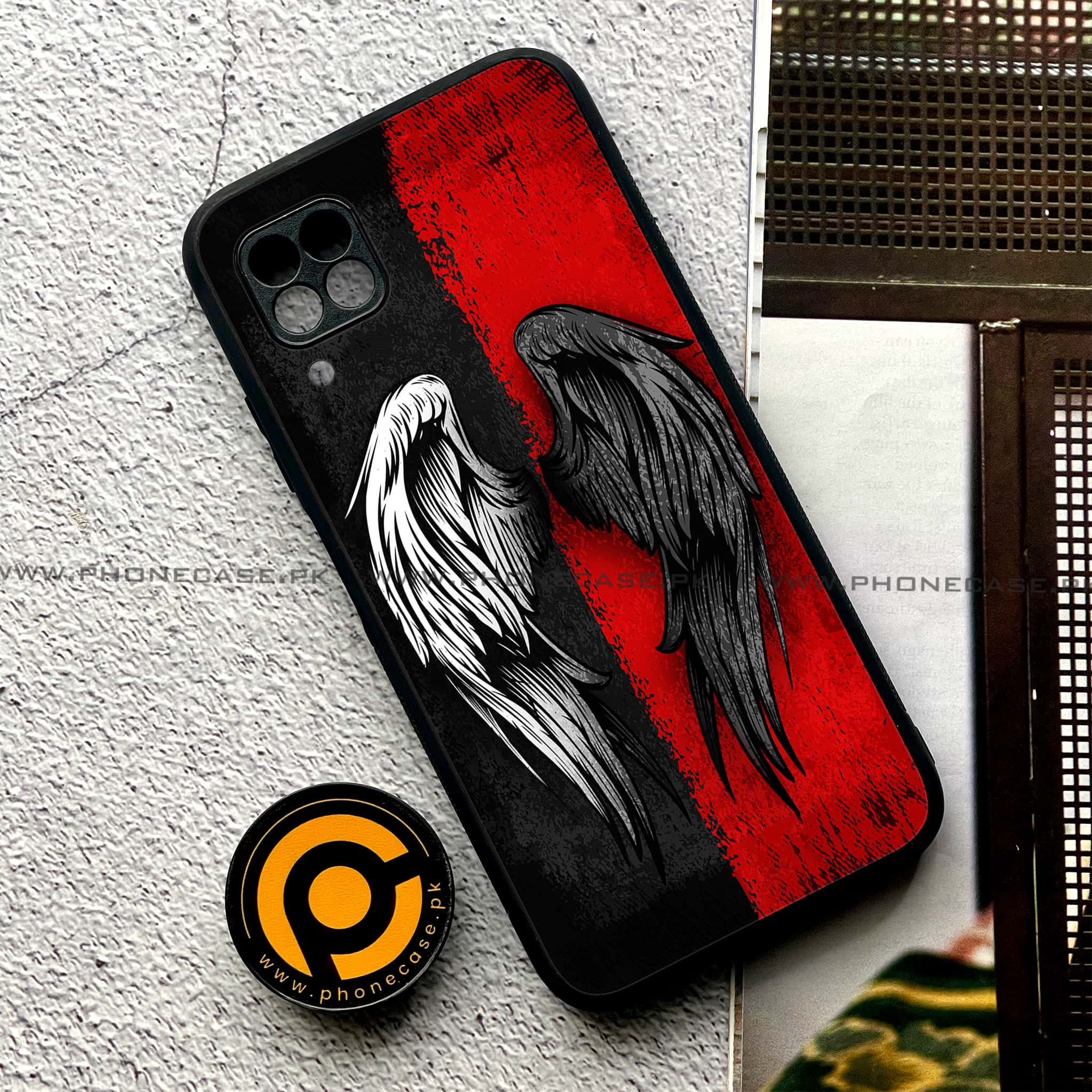 Huawei P40 Lite - Angel Wings 2.0 Series - Premium Printed Glass soft Bumper shock Proof Case