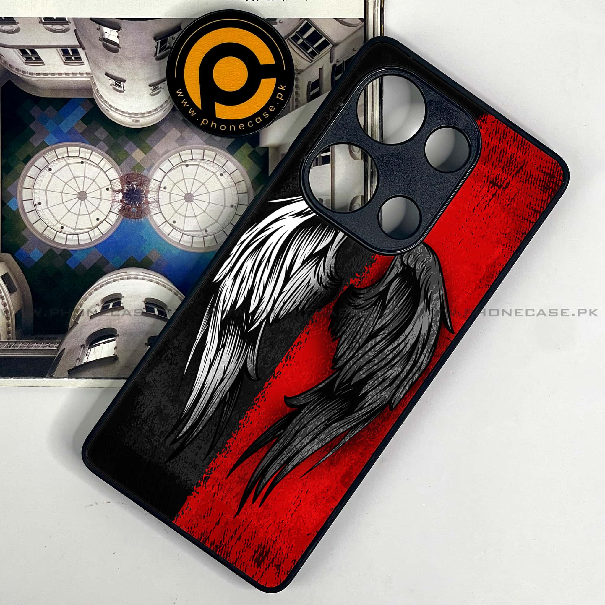 Redmi Note 13 Pro 4G - Angel Wings 2.0 Series - Premium Metal Printed soft Bumper shock Proof Case