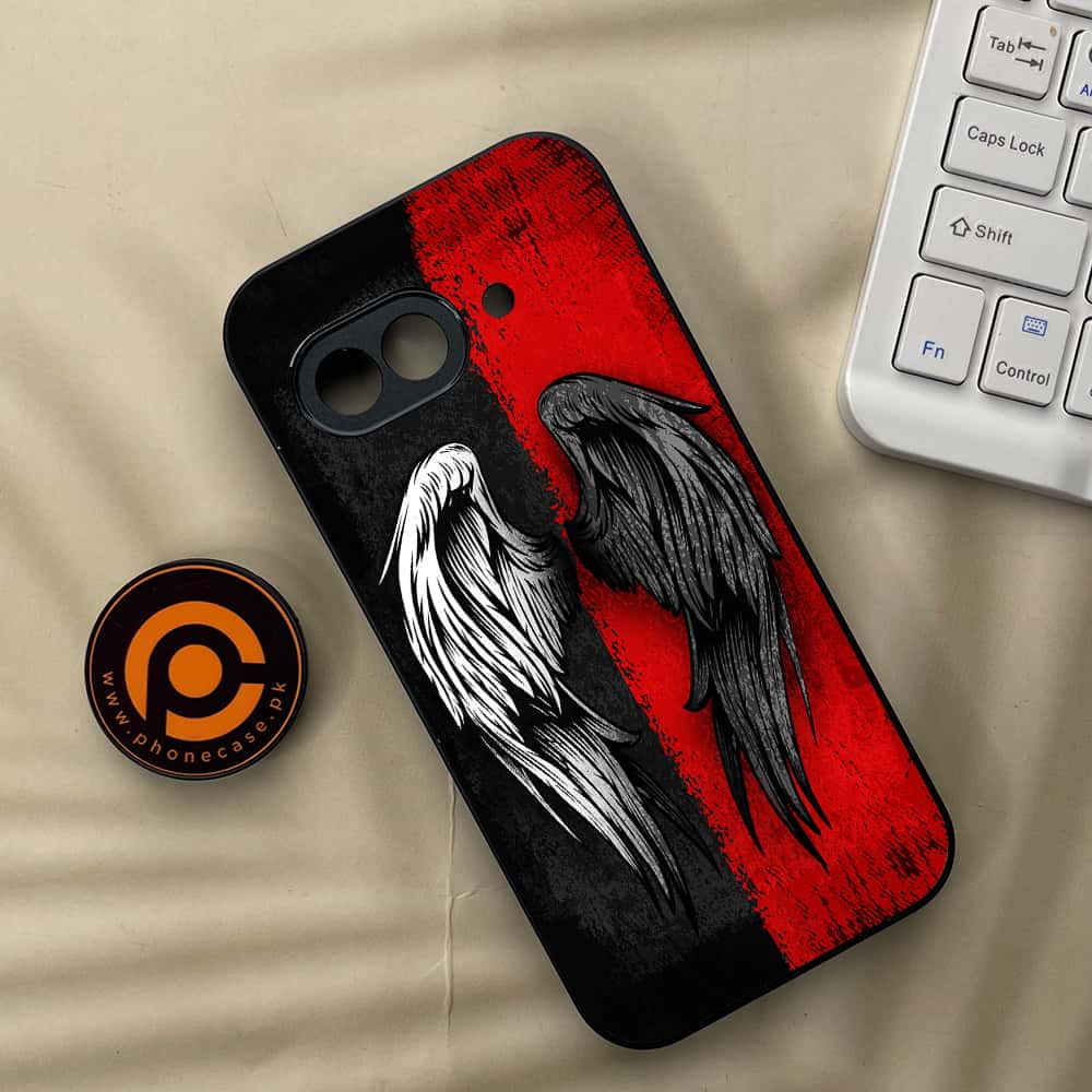 Google Pixel 9a - Angel Wings 2.0 Series - Premium Metal Printed soft Bumper Shock Proof Case