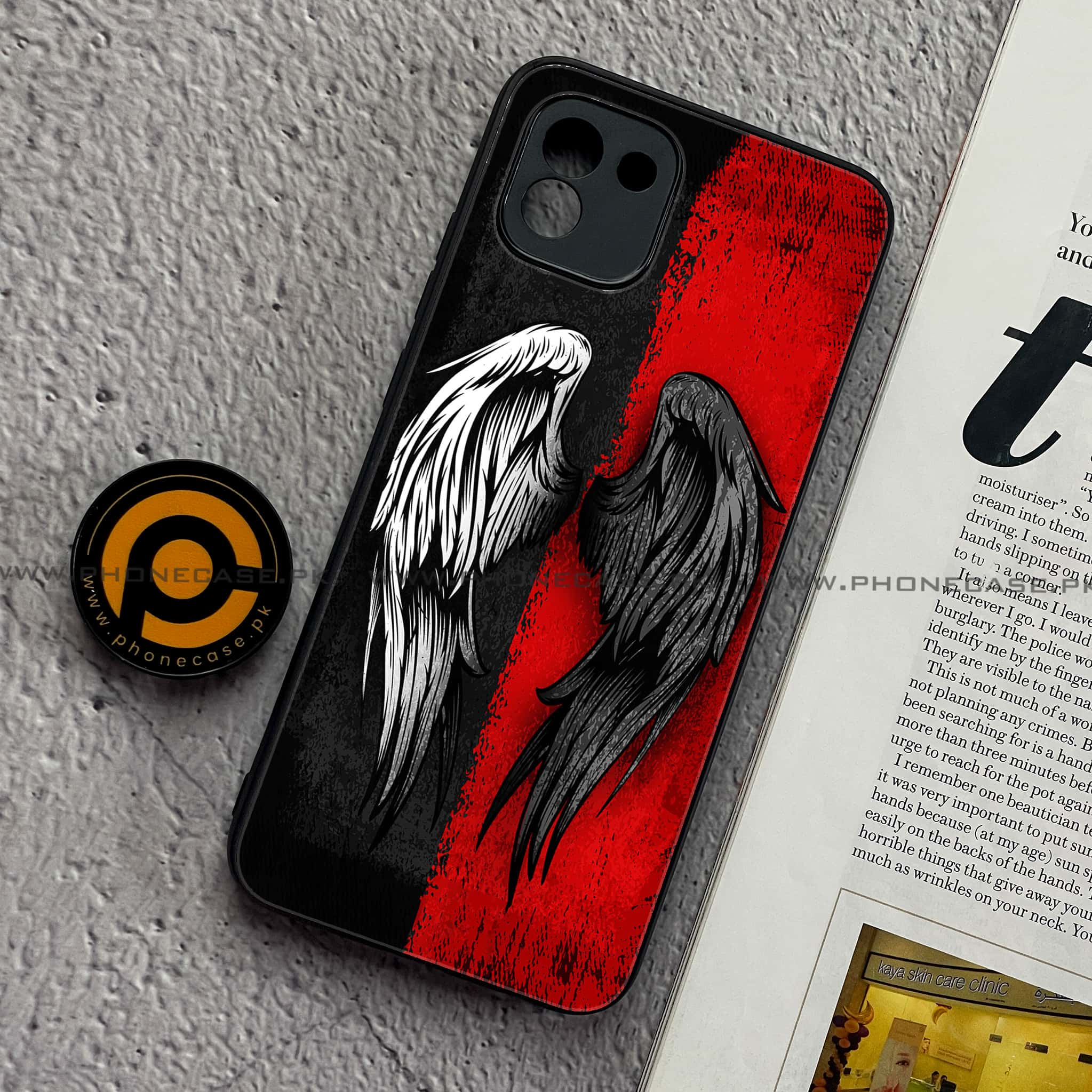 Samsung Galaxy A03 - Angel Wings 2.0 Series - Premium Printed Glass soft Bumper shock Proof Case