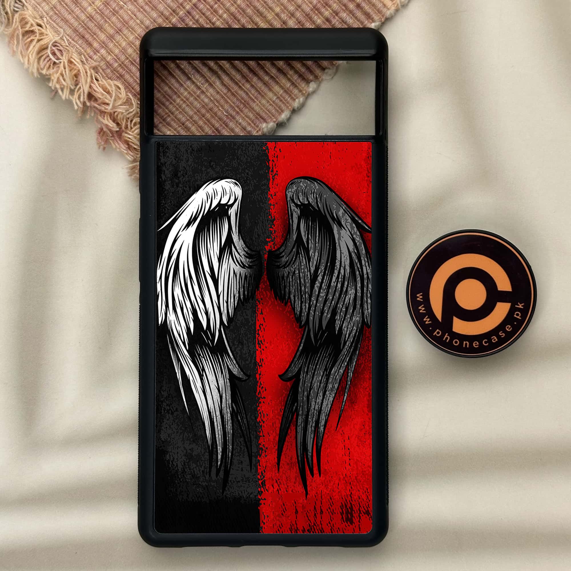 Google Pixel 6 - Angel Wings 2.0 Series - Premium Metal Printed soft Bumper Shock Proof Case