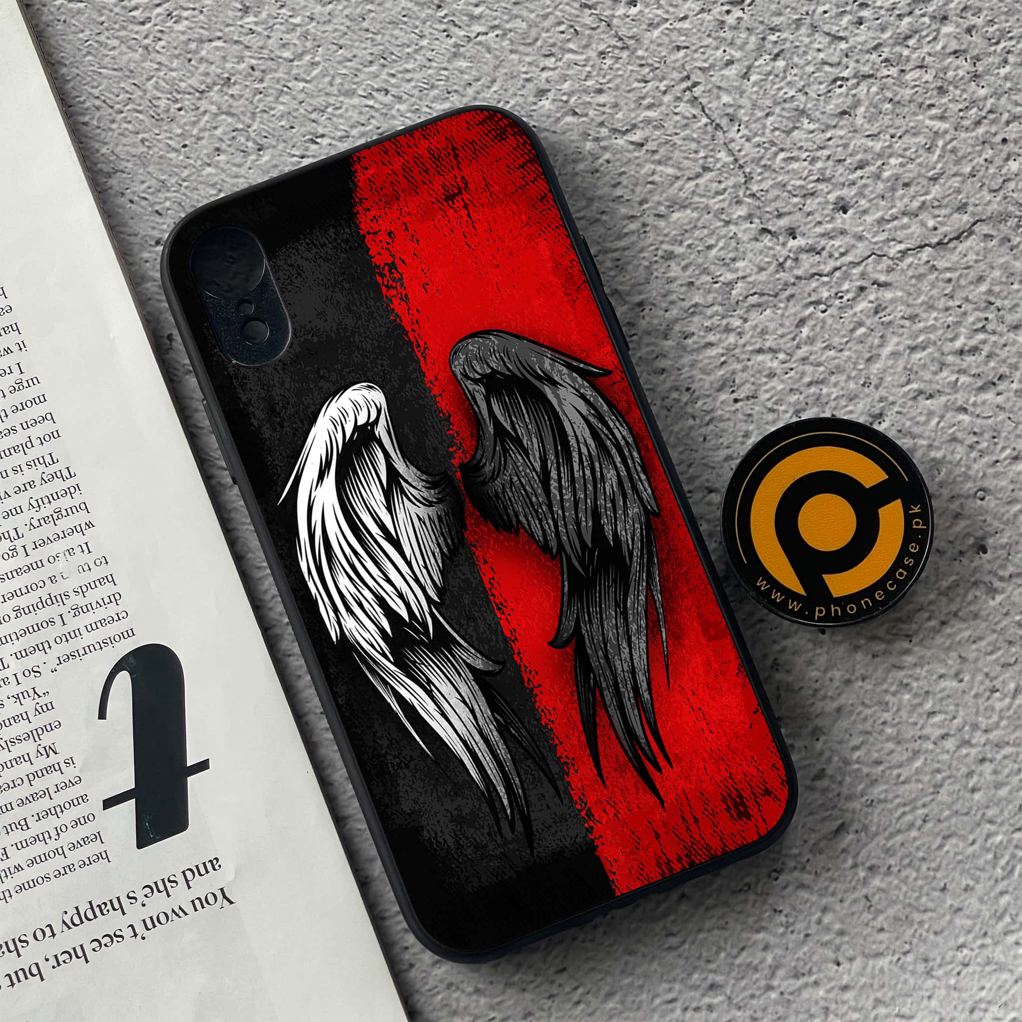 iPhone XR - Angel Wings 2.0 Series - Premium Metal Printed soft Bumper shock Proof Case