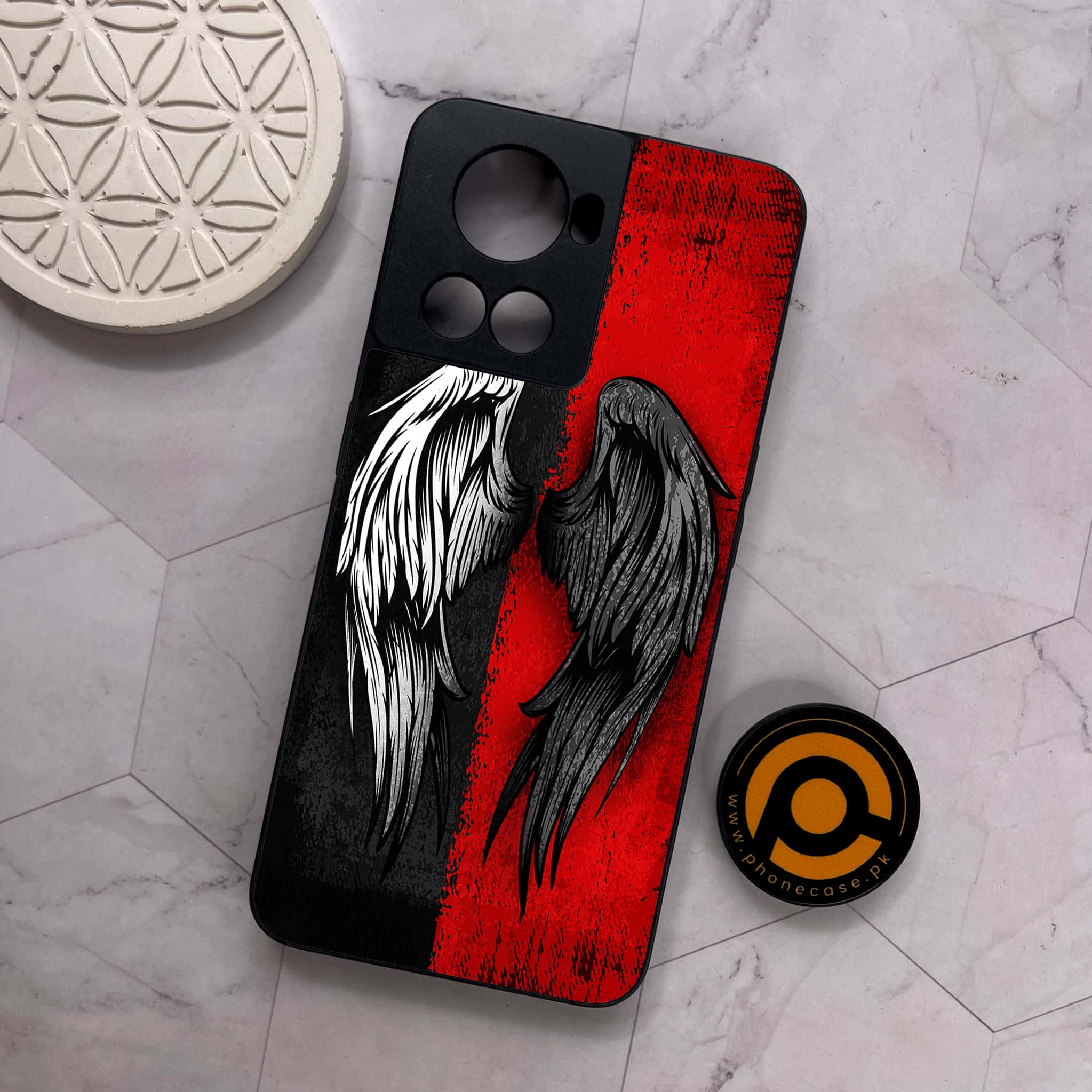 OnePlus 10R - Angel Wings 2.0 Series - Premium Metal Printed soft Bumper shock Proof Case