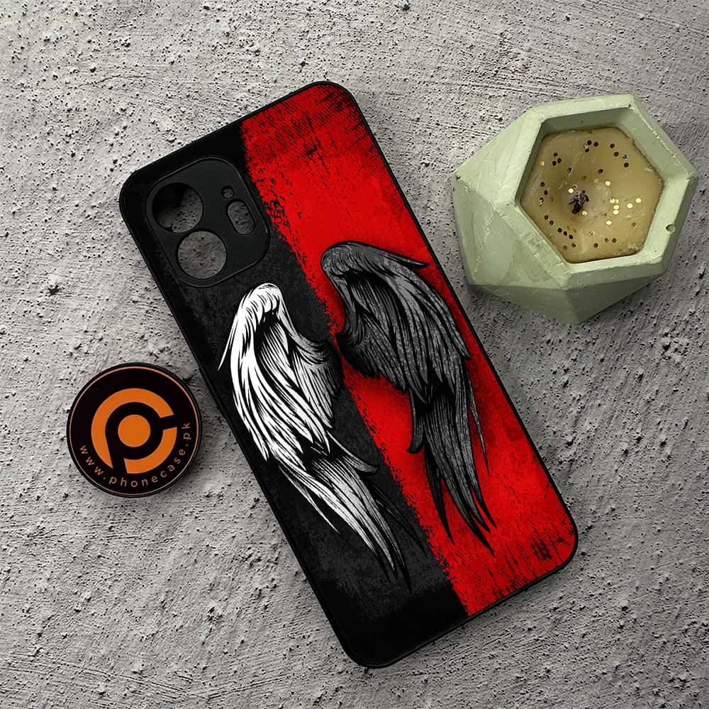 Nothing Phone 2 - Angel Wings 2.0 Series - Premium Metal  Printed soft Bumper shock Proof Case
