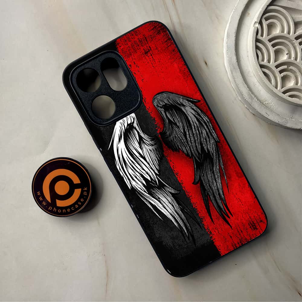 Oppo Reno 14F - Angel Wings 2.0 Series - Premium Metal Printed Soft Bumper Shockproof Case