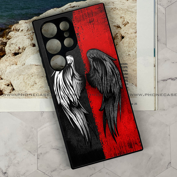Galaxy S21 Ultra  Angel Wings 2.0  Design 10  Premium Metal Printed soft Bumper shock Proof Case  CS-39932