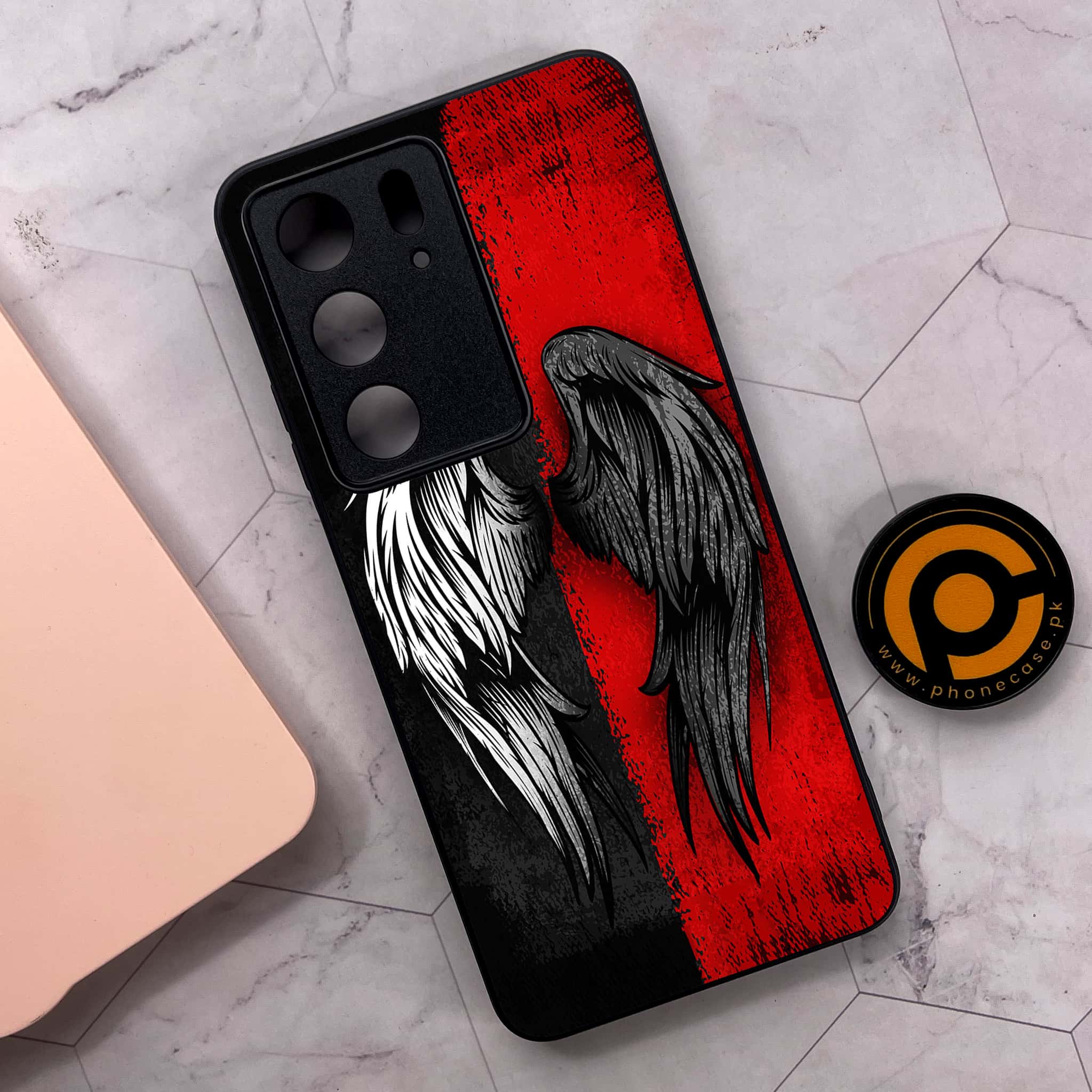 Realme C75x 4G - Angel Wings 2.0 Series - Premium Metal Printed soft Bumper shock Proof Case