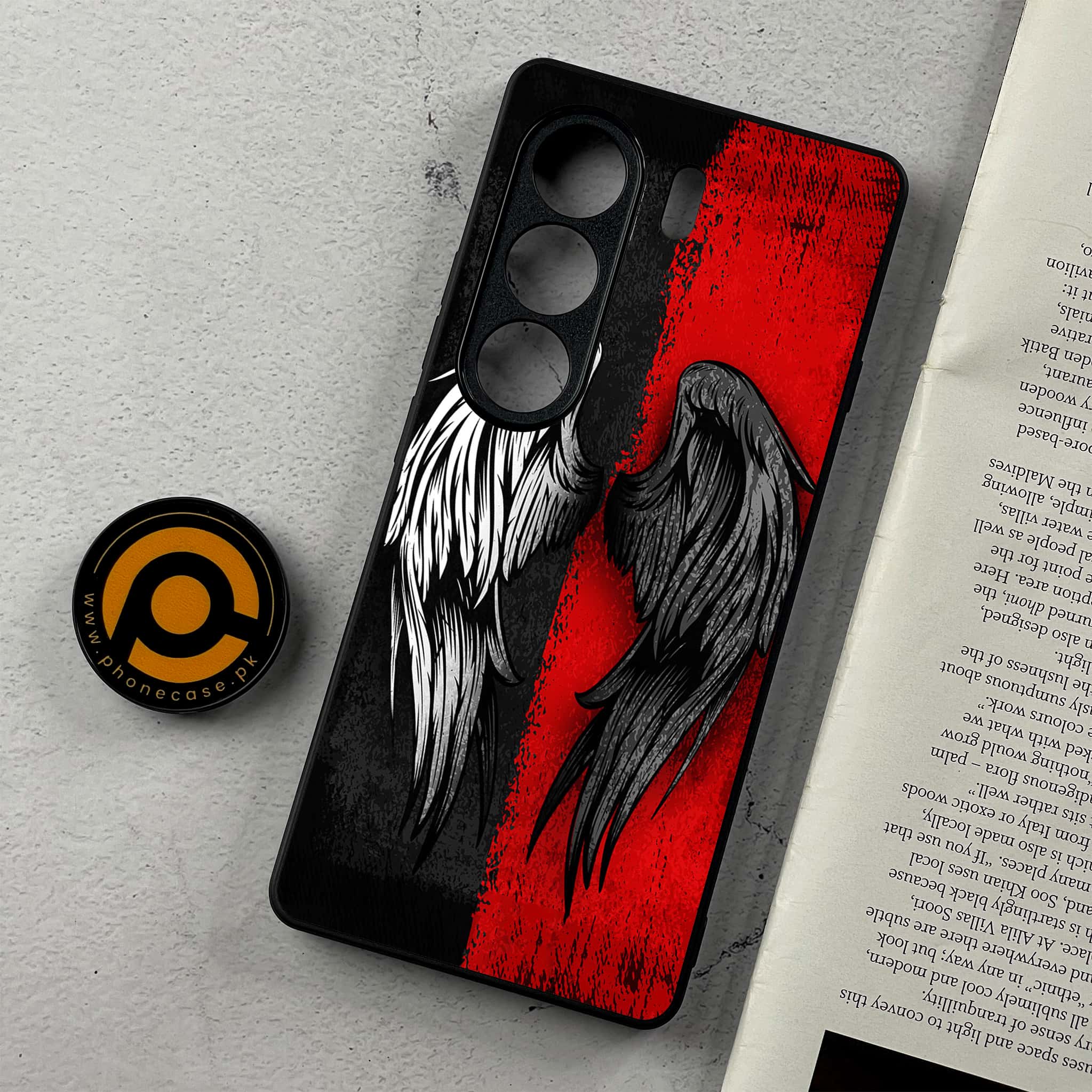 Tecno Camon 40 - Angel Wings 2.0 Series - Premium Metal Printed Soft Bumper Shockproof Case