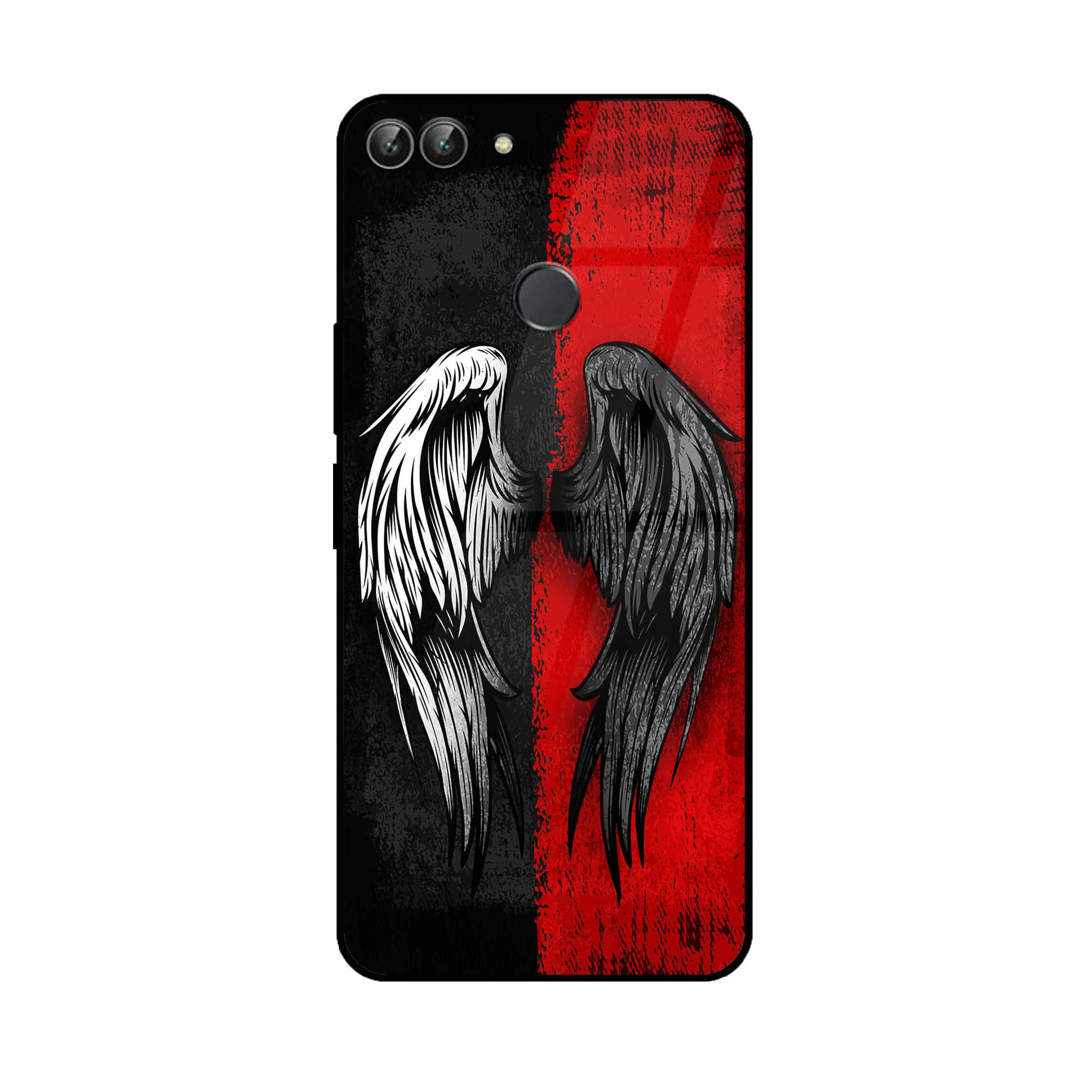 Huawei P Smart - Angel Wings 2.0 Series - Premium Printed Glass soft Bumper shock Proof Case