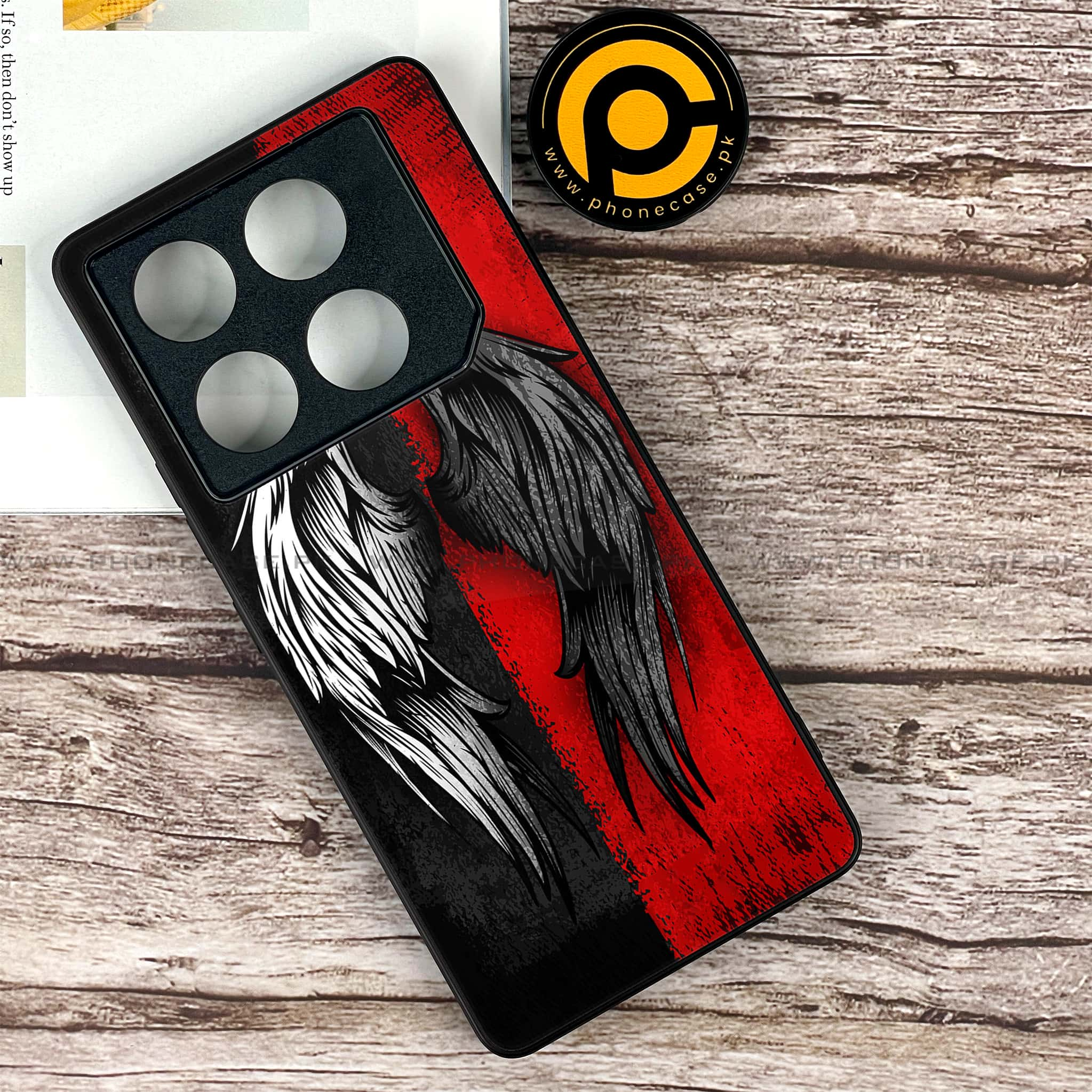 Infinix GT 20 Pro - Angel Wings 2.0 Series - Premium Printed Glass soft Bumper shock Proof Case