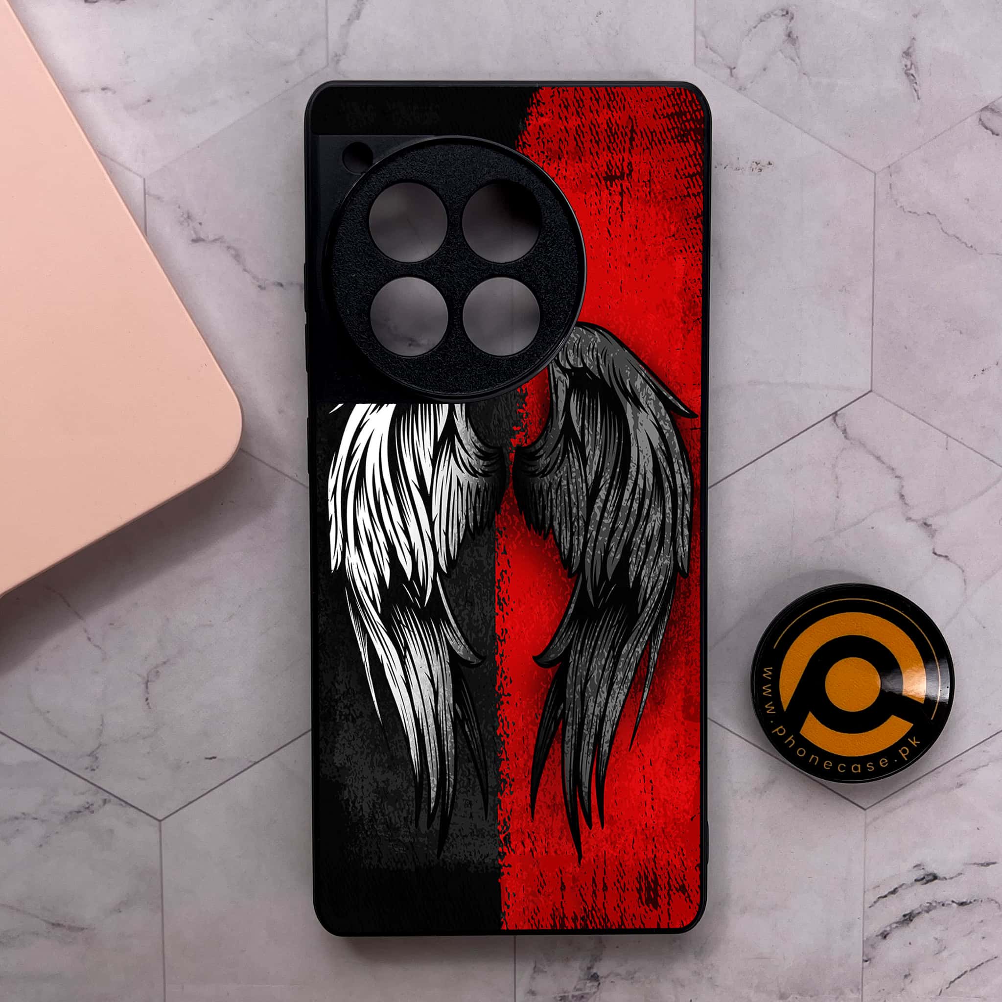 OnePlus 12R - Angel Wings 2.0 Series - Premium Metal Printed soft Bumper shock Proof Case