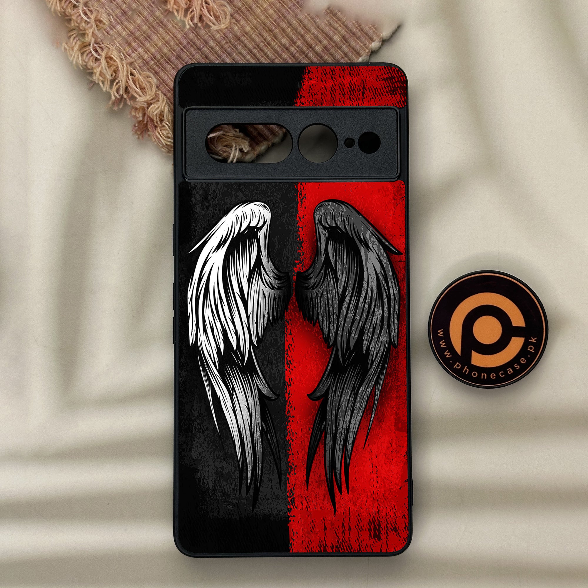 Google Pixel 7 Pro - Angel Wings 2.0 Series - Premium Metal Printed soft Bumper Shock Proof Case