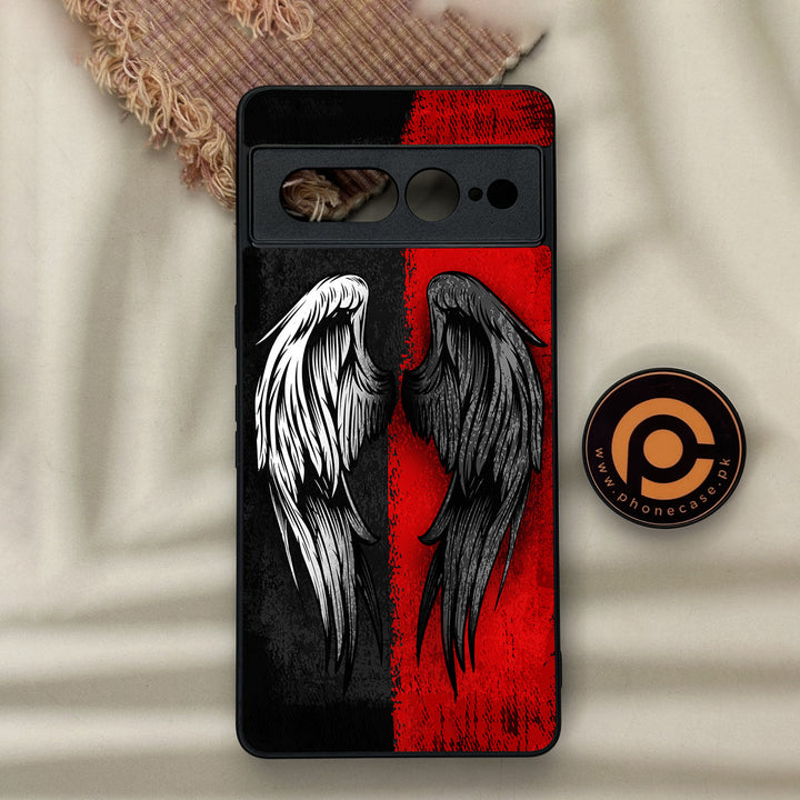 Google Pixel 7 Pro - Angel Wings 2.0 Design 10- Premium Metal Printed soft Bumper Shock Proof Case CS-43935
