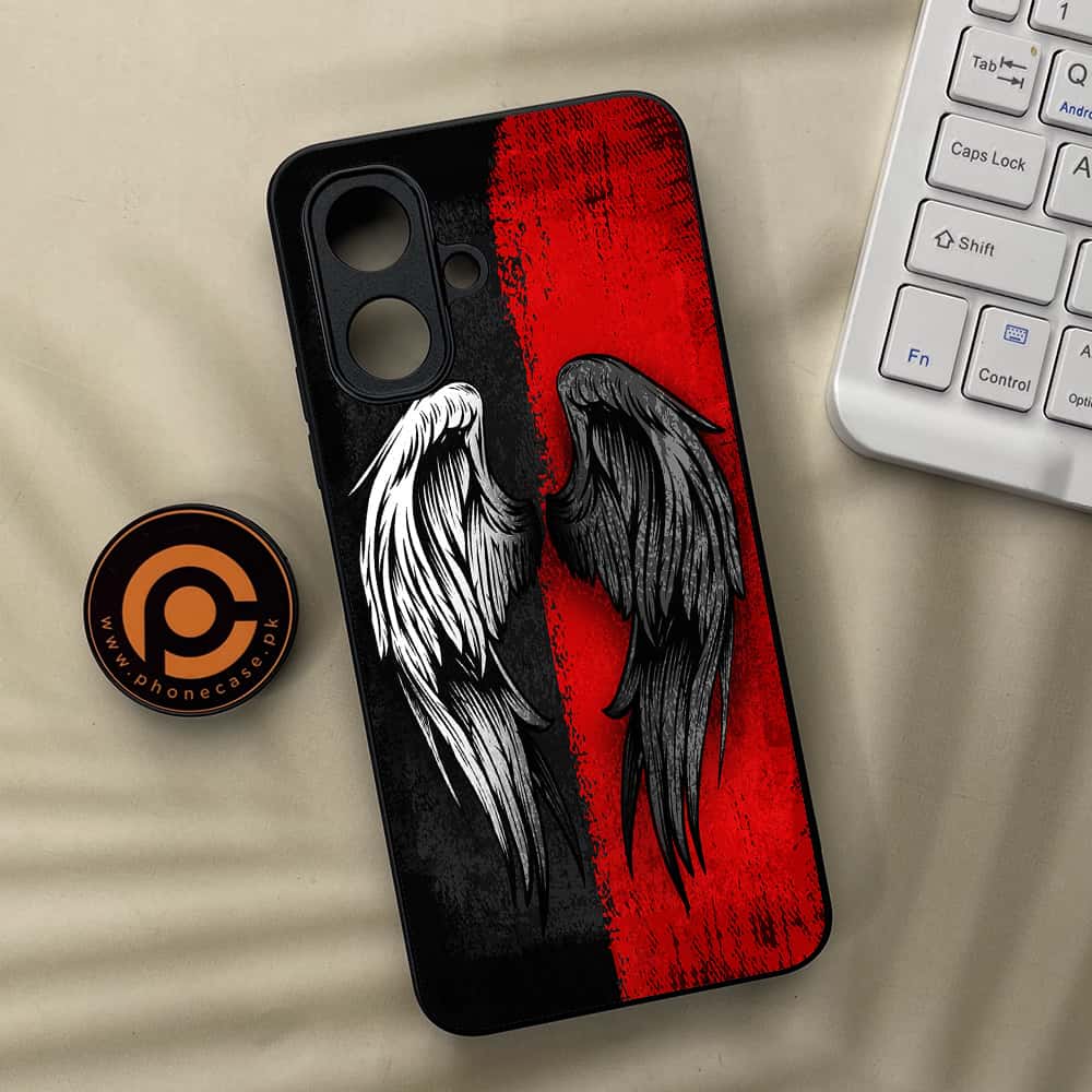 Tecno Spark Go 2 - Angel Wings 2.0 Series - Premium Metal Printed soft Bumper Shock Proof Case