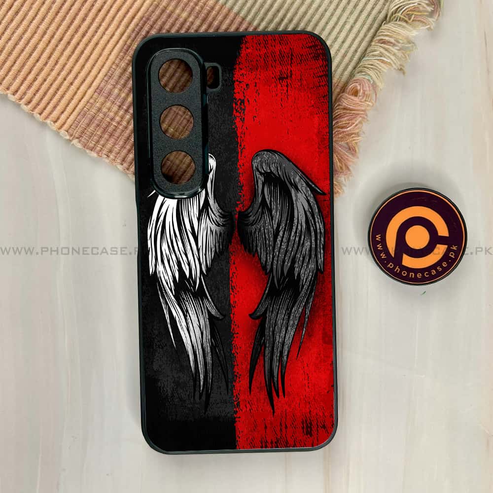 Infinix Hot 60i - Angel Wings 2.0 Series - Premium Metal Printed soft Bumper shock Proof Case