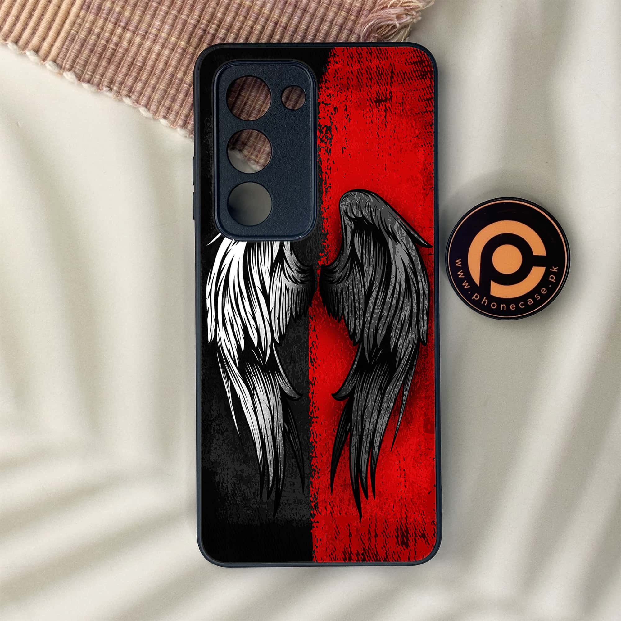 Oppo A5 2025 - Angel Wings 2.0 Series - Premium Metal Printed soft Bumper shock Proof Case