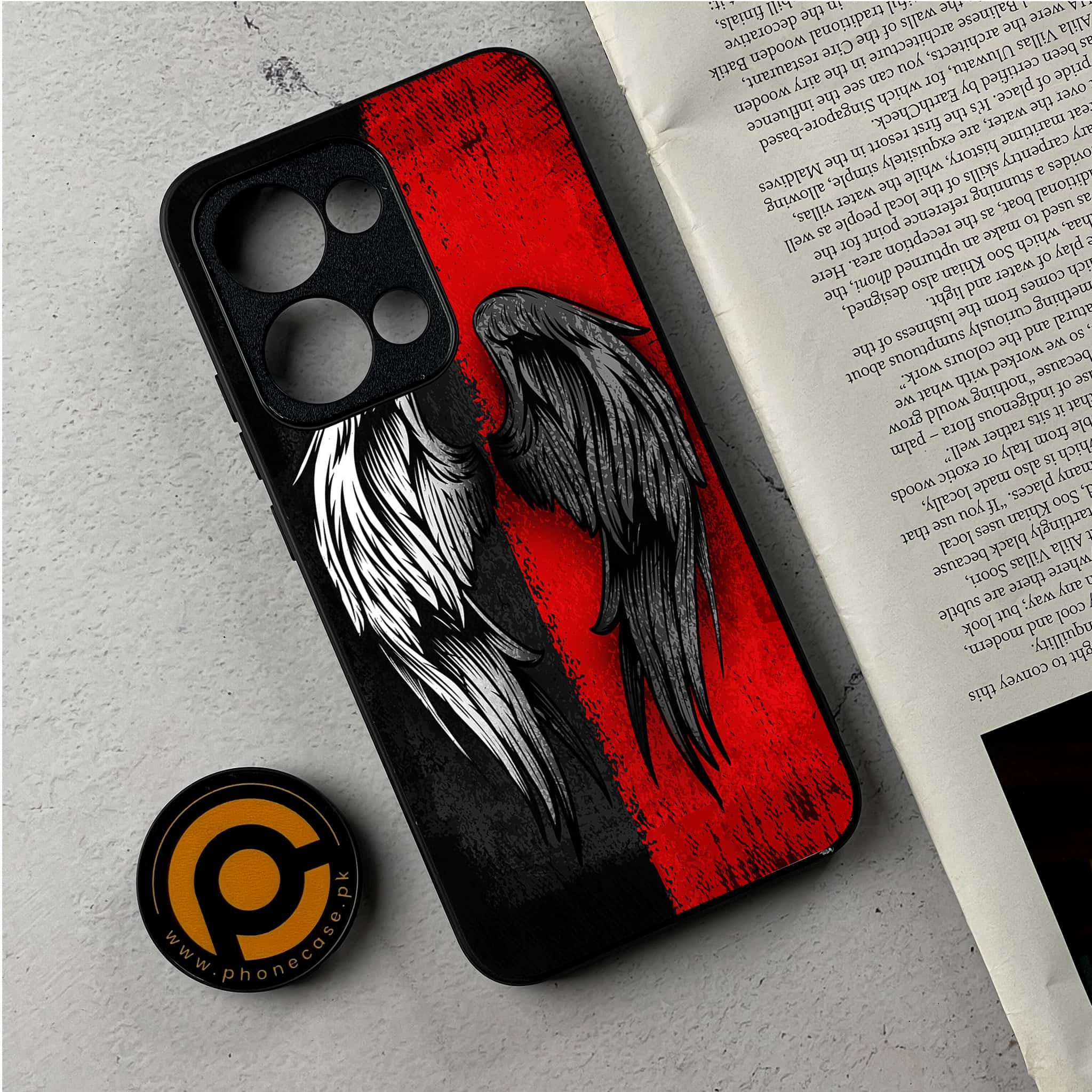 Oppo Reno 13 - Angel Wings 2.0 Series - Premium Metal Printed Soft Bumper Shockproof Case