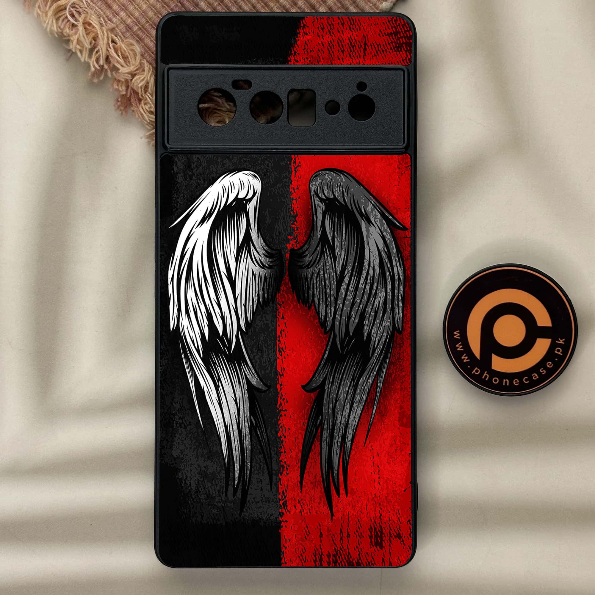 Google Pixel 6 Pro- Angel Wings 2.0 Series - Premium Metal Printed soft Bumper Shock Proof Case