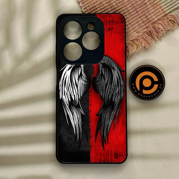Tecno Spark GO 2024/ Smart 8/ Spark 20/ 20c/ Pop 8/ Hot 40i - Angel Wings 2.0 Design 10 - Premium Metal Printed soft Bumper Shock Proof Case CS-7381 CS-7429 CS-7434