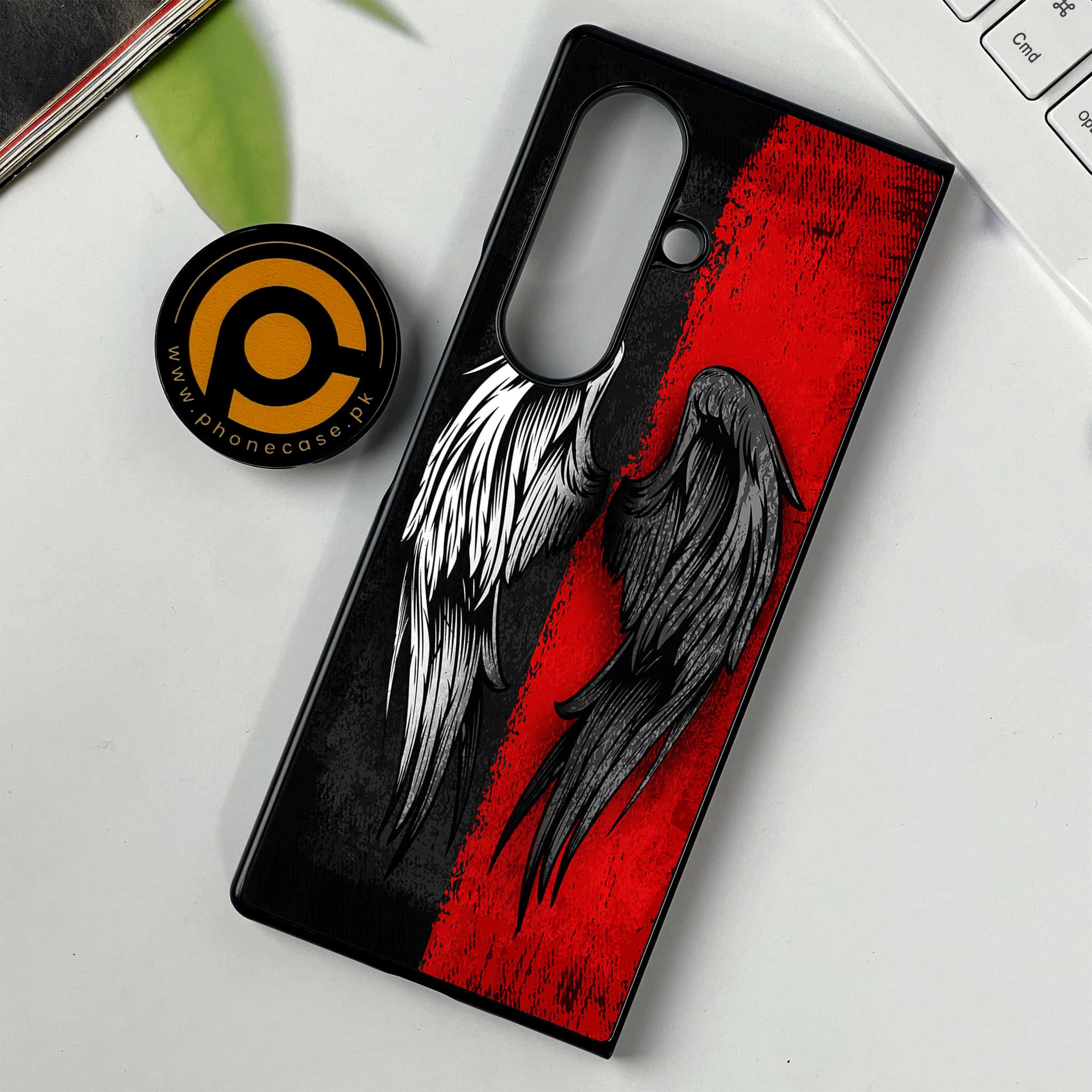 Samsung Galaxy Z Fold 7 - Angel Wings 2.0 Series - Premium Metal Printed soft Bumper shock Proof Case