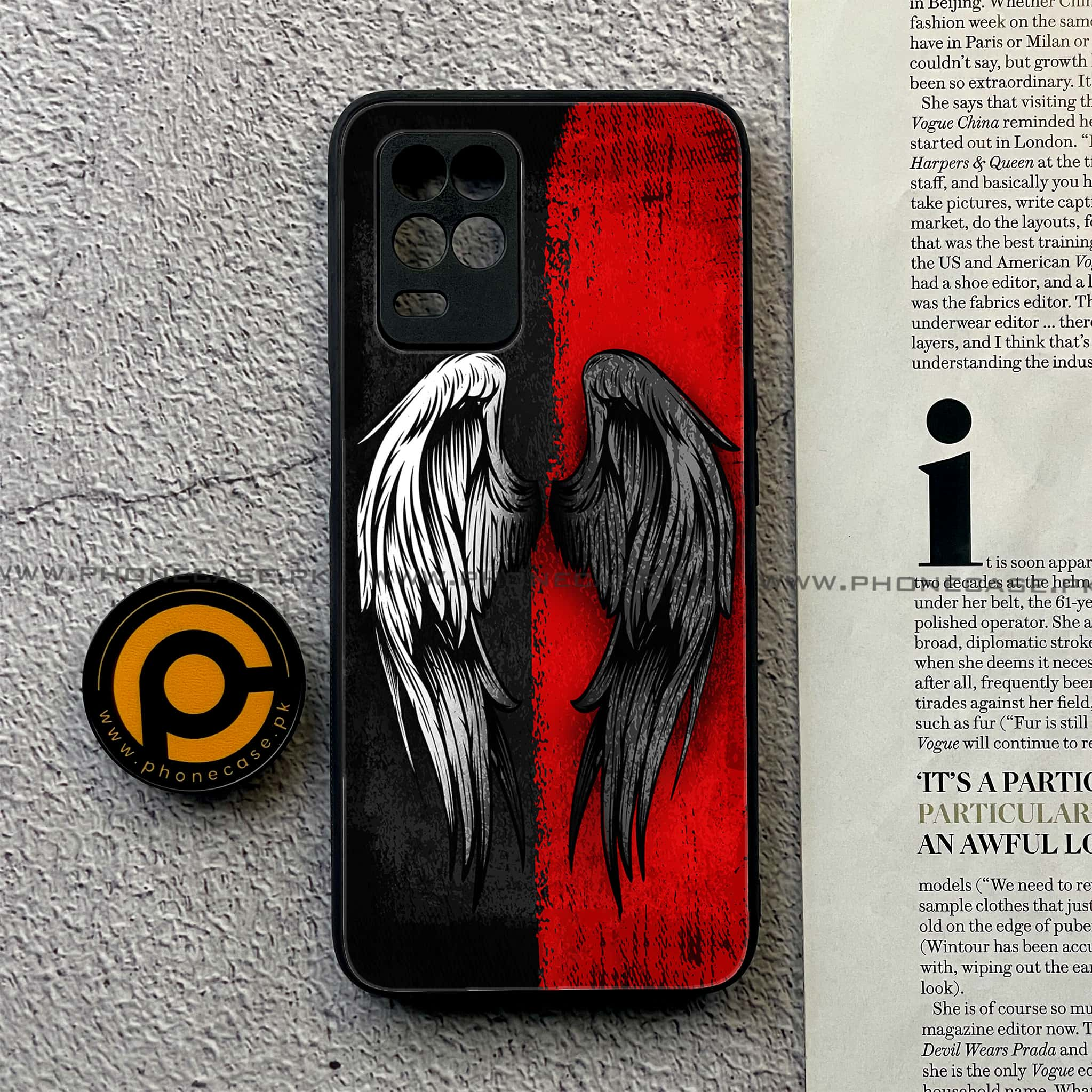 Realme Narzo 30 5G - Angel Wings 2.0 Series - Premium Printed Glass soft Bumper shock Proof Case