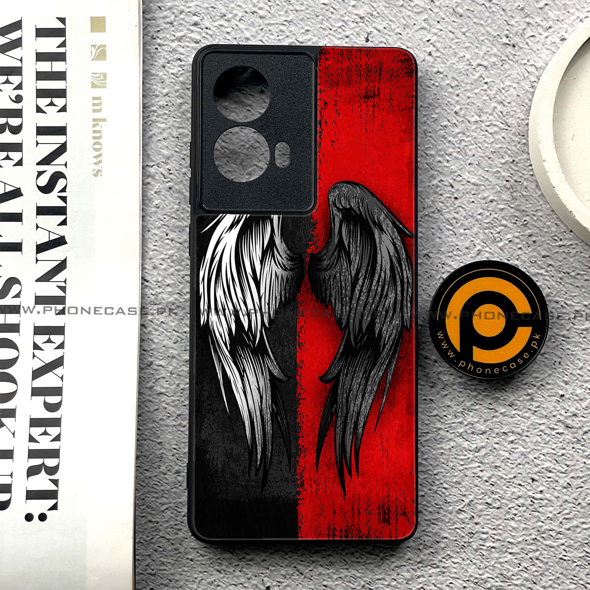 Moto G85 - Angel Wings 2.0 Series - Premium Printed Glass soft Bumper shock Proof Case