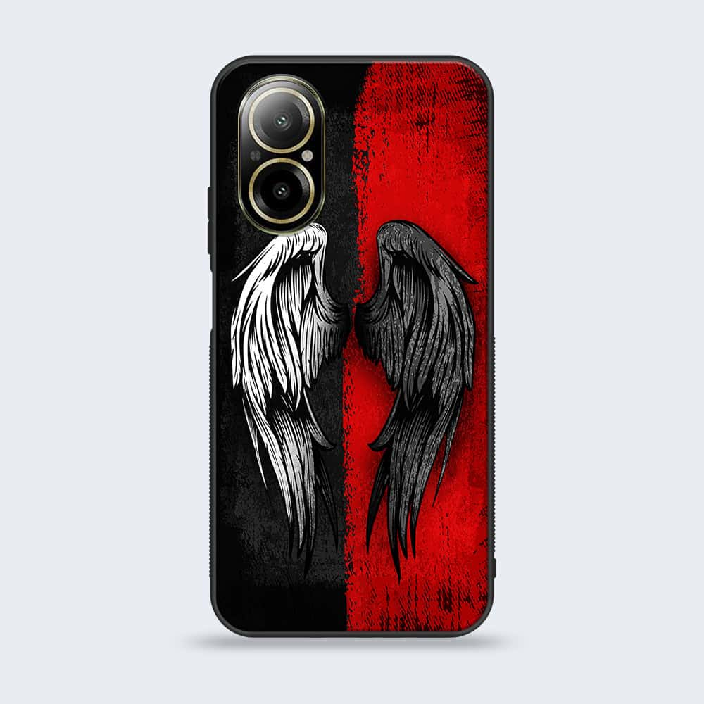 Realme C67 - Angel Wings 2.0 Series - Premium Printed Glass soft Bumper shock Proof Case