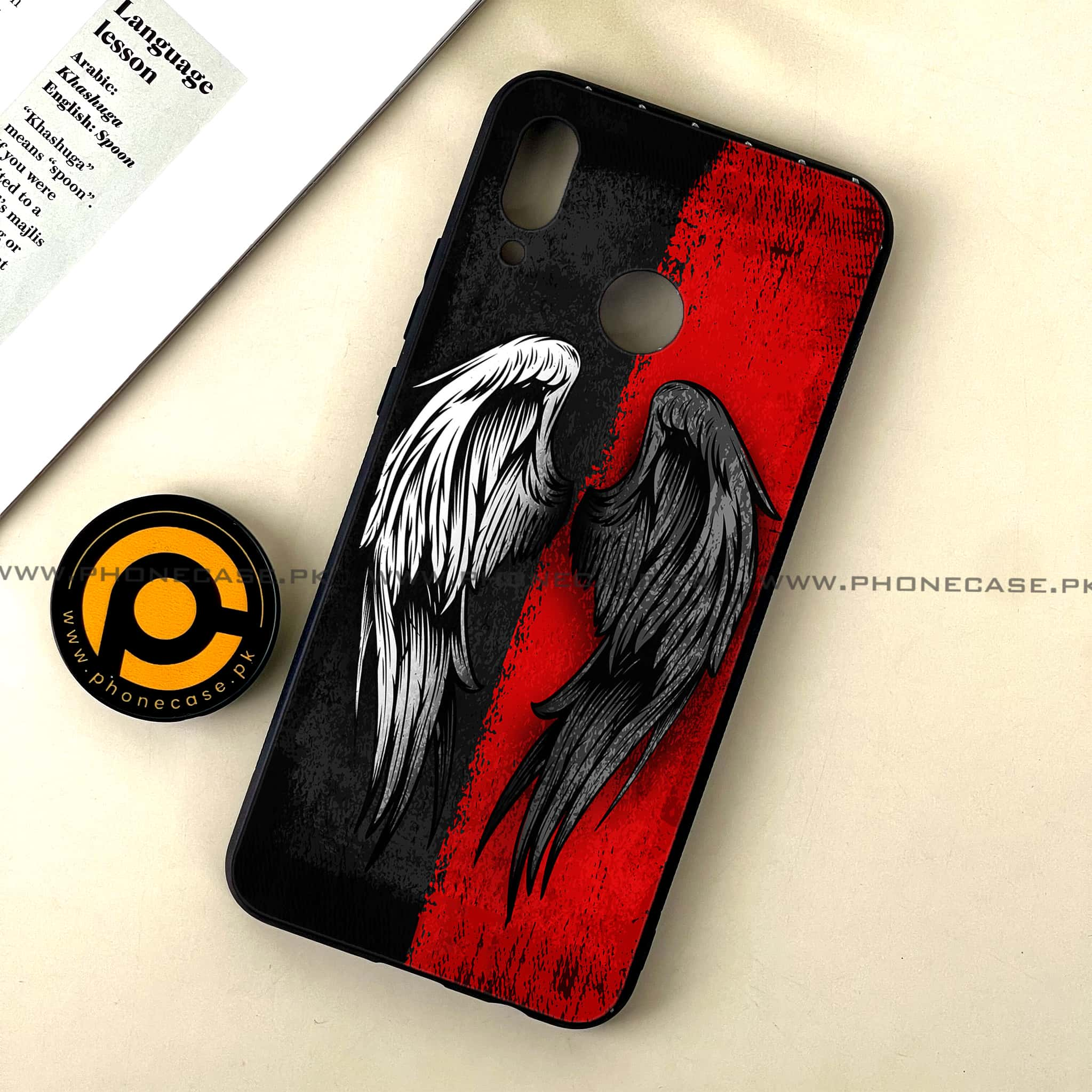 Huawei Nova 3 - Angel Wings 2.0 Series - Premium Printed Glass soft Bumper shock Proof Case