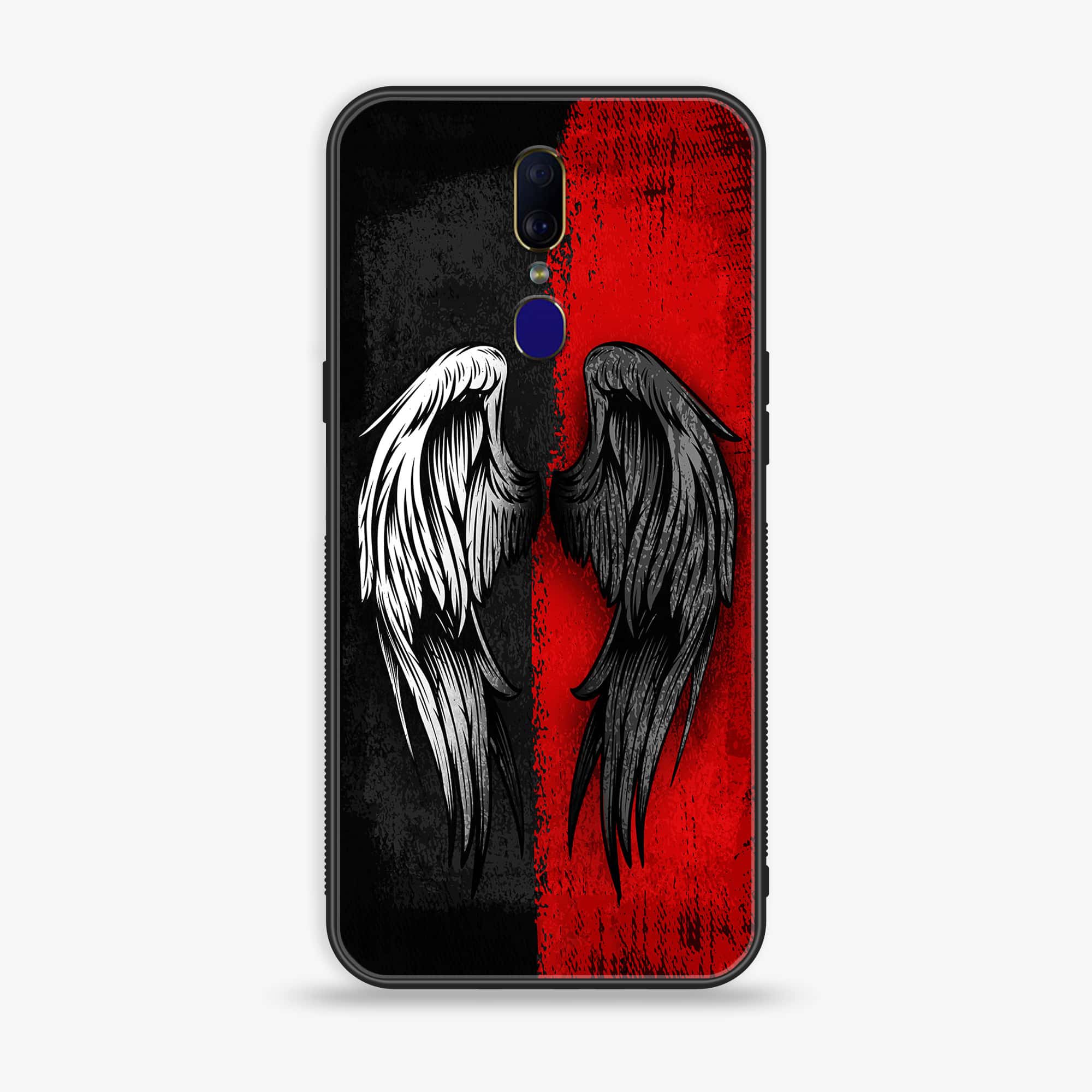 Oppo F11 - Angel Wings 2.0 Series - Premium Printed Glass soft Bumper shock Proof Case
