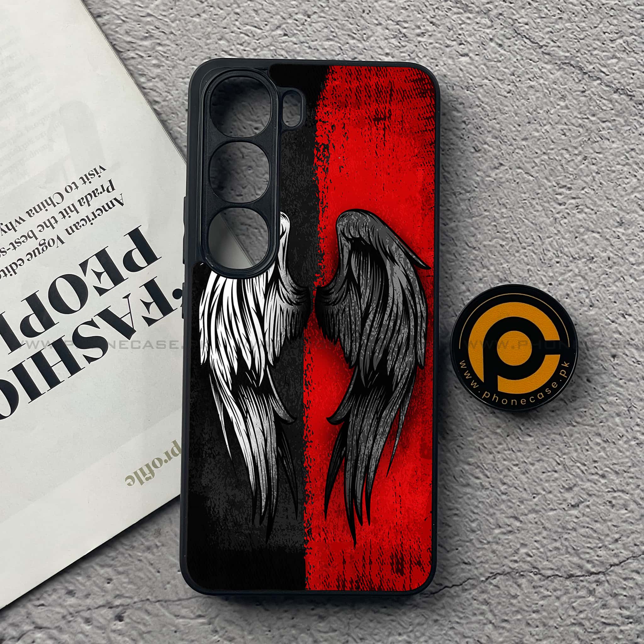 Vivo V40 Lite (IDN) - Angel Wings 2.0 Series - Premium Metal Printed soft Bumper Shock Proof Case