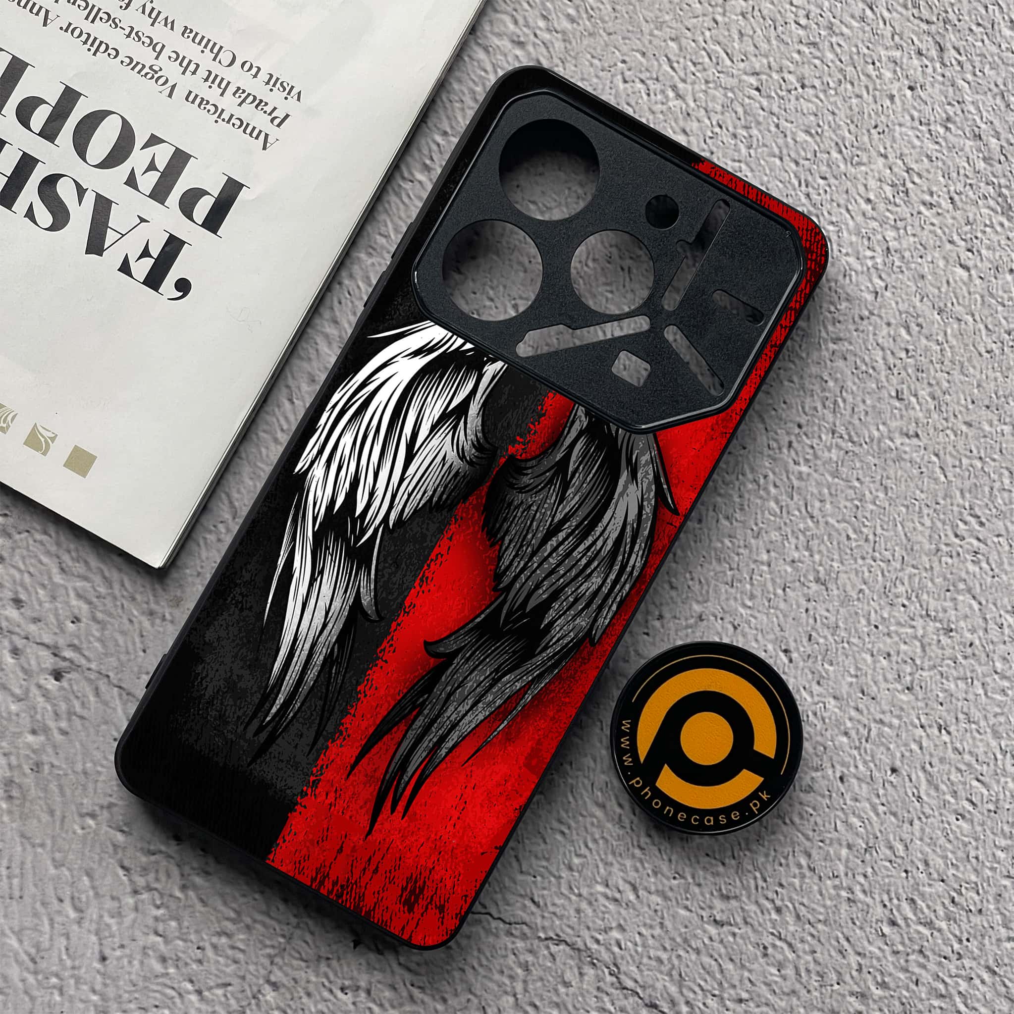 Tecno Pova 6 Neo - Angel Wings 2.0 Series - Premium Metal  Printed soft Bumper shock Proof Case