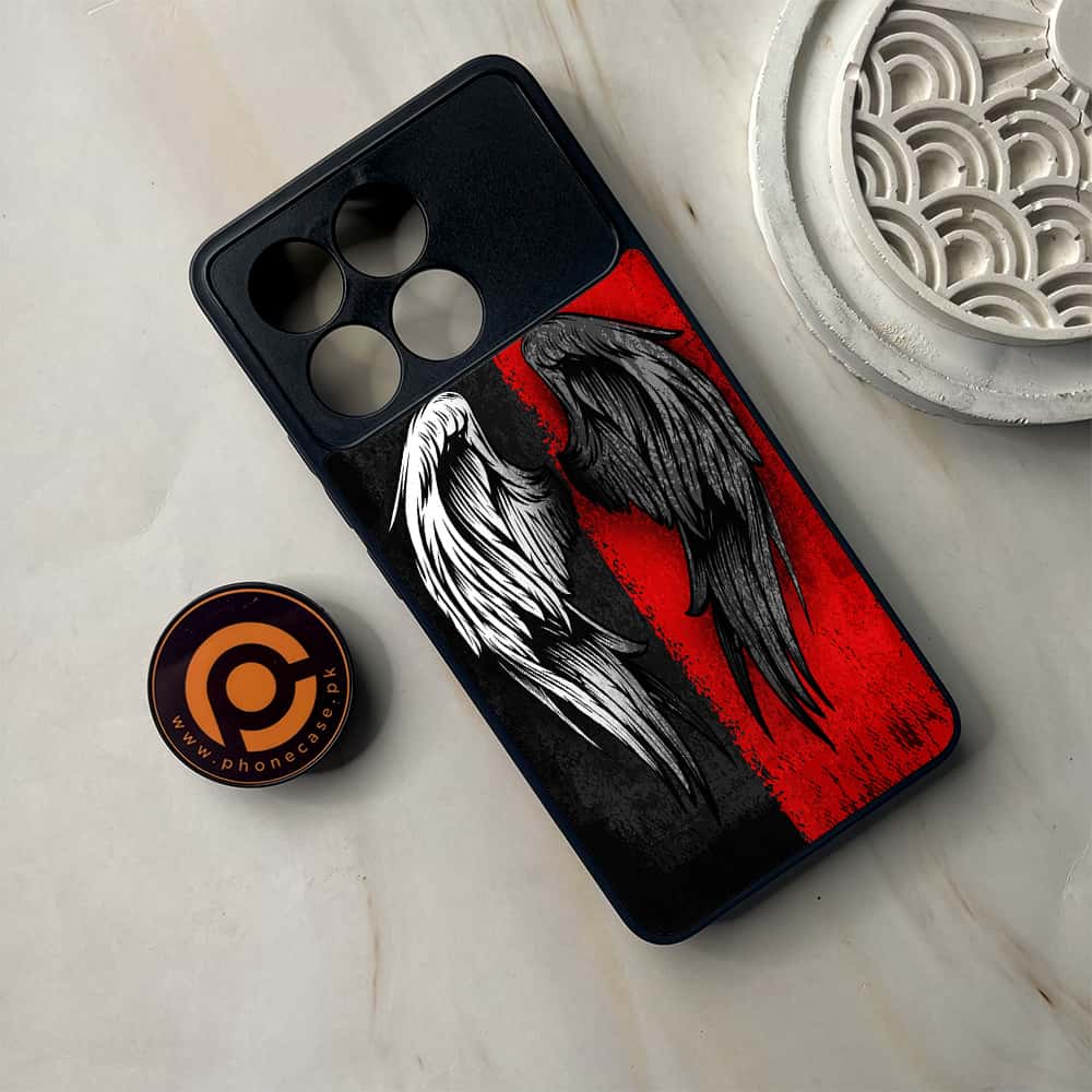 Xiaomi Poco F6 Pro - Angel Wings Series - Premium Metal Printed soft Bumper shock Proof Case