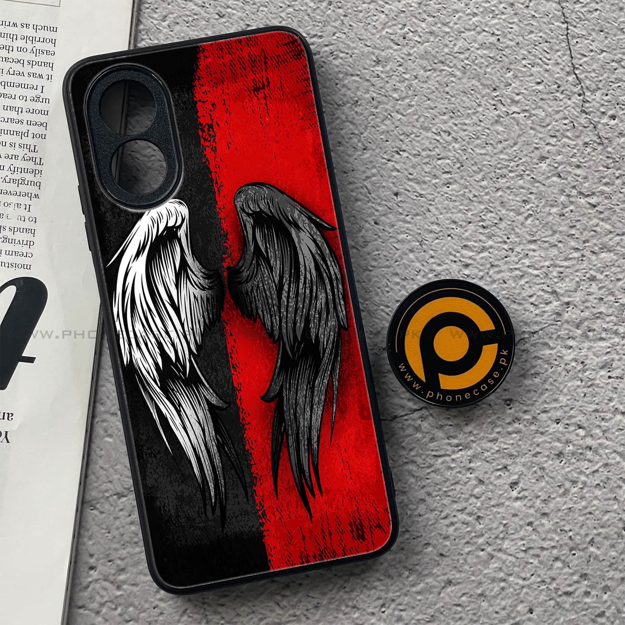 Oppo A18 4G - Angel Wings 2.0 Series - Premium Printed Glass soft Bumper shock Proof Case