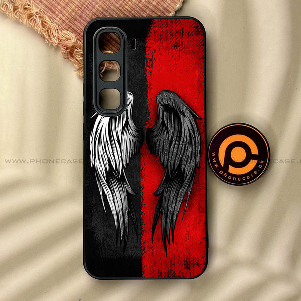 Infinix Hot 60 Pro - Angel Wings 2.0 Series - Premium Metal Printed soft Bumper shock Proof Case
