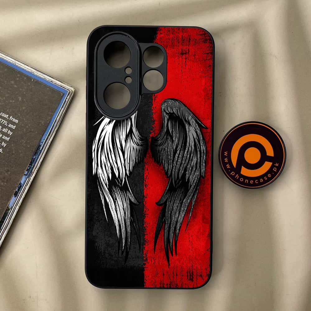 Vivo X200 FE - Angel Wings 2.0 Series - Premium Metal Printed soft Bumper Shock Proof Case
