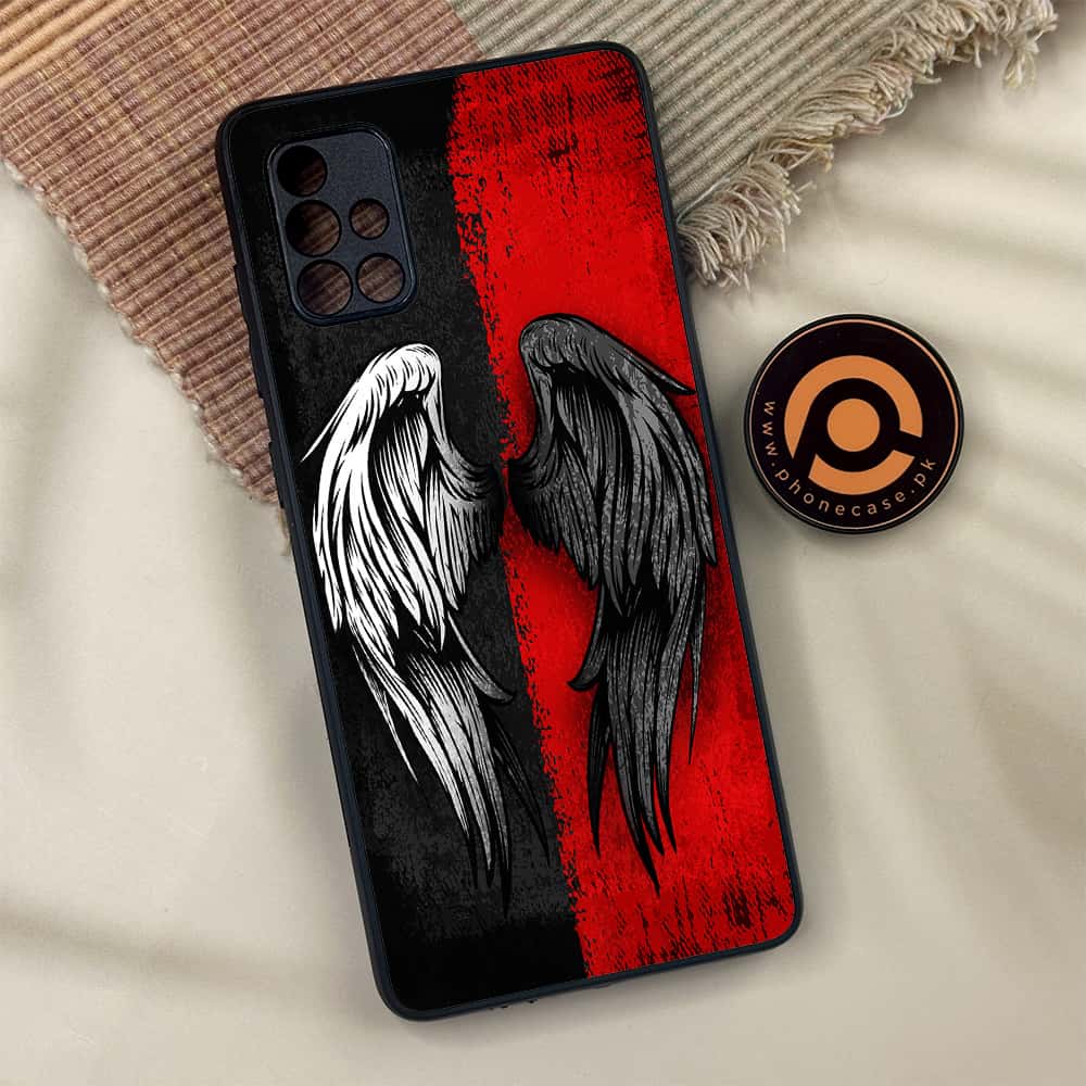 Samsung Galaxy A71 -  Angel Wings 2.0  Series - Premium Metal Printed soft Bumper shock Proof Case