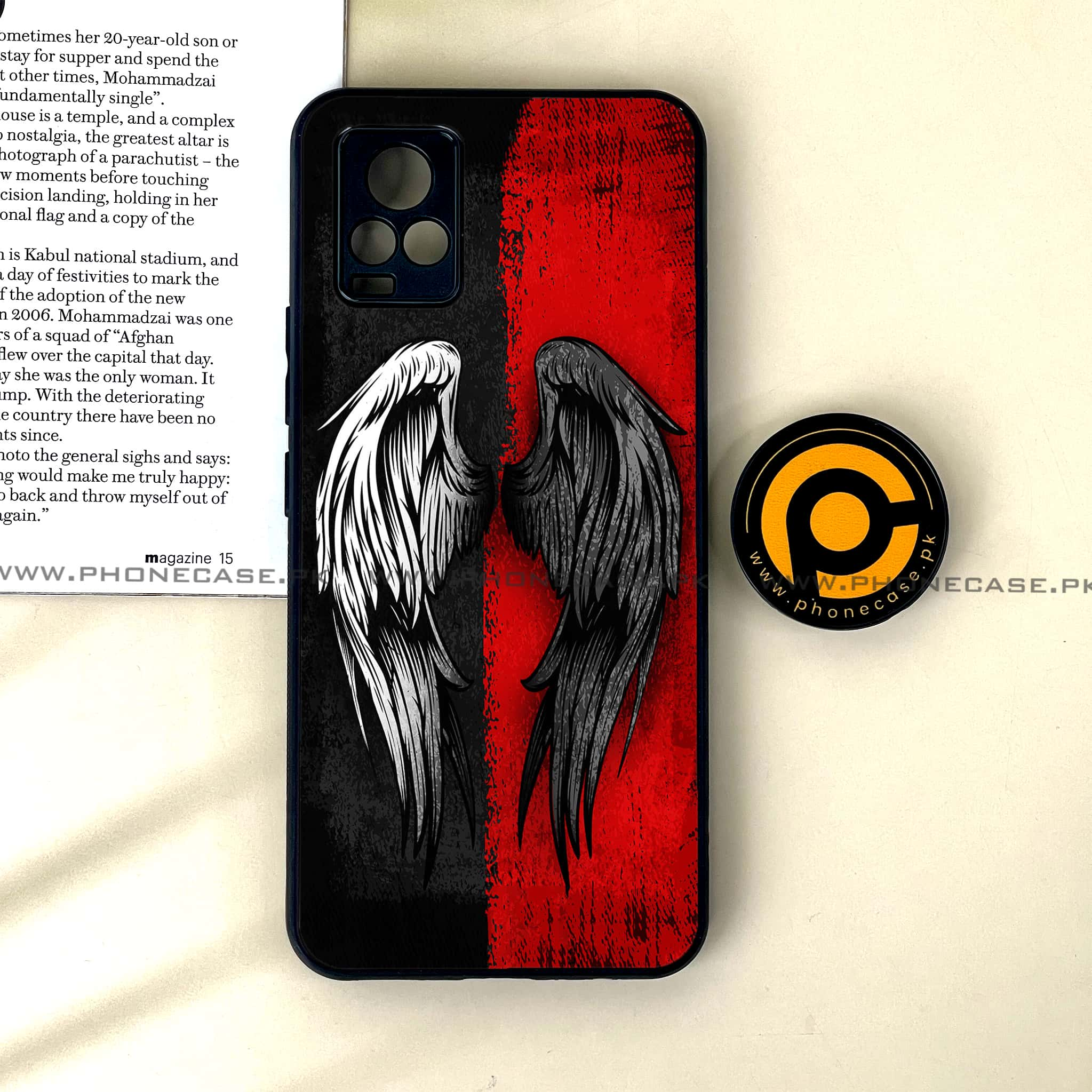 Vivo V20 - Angel Wings 2.0  Series - Premium Printed Glass soft Bumper shock Proof Case