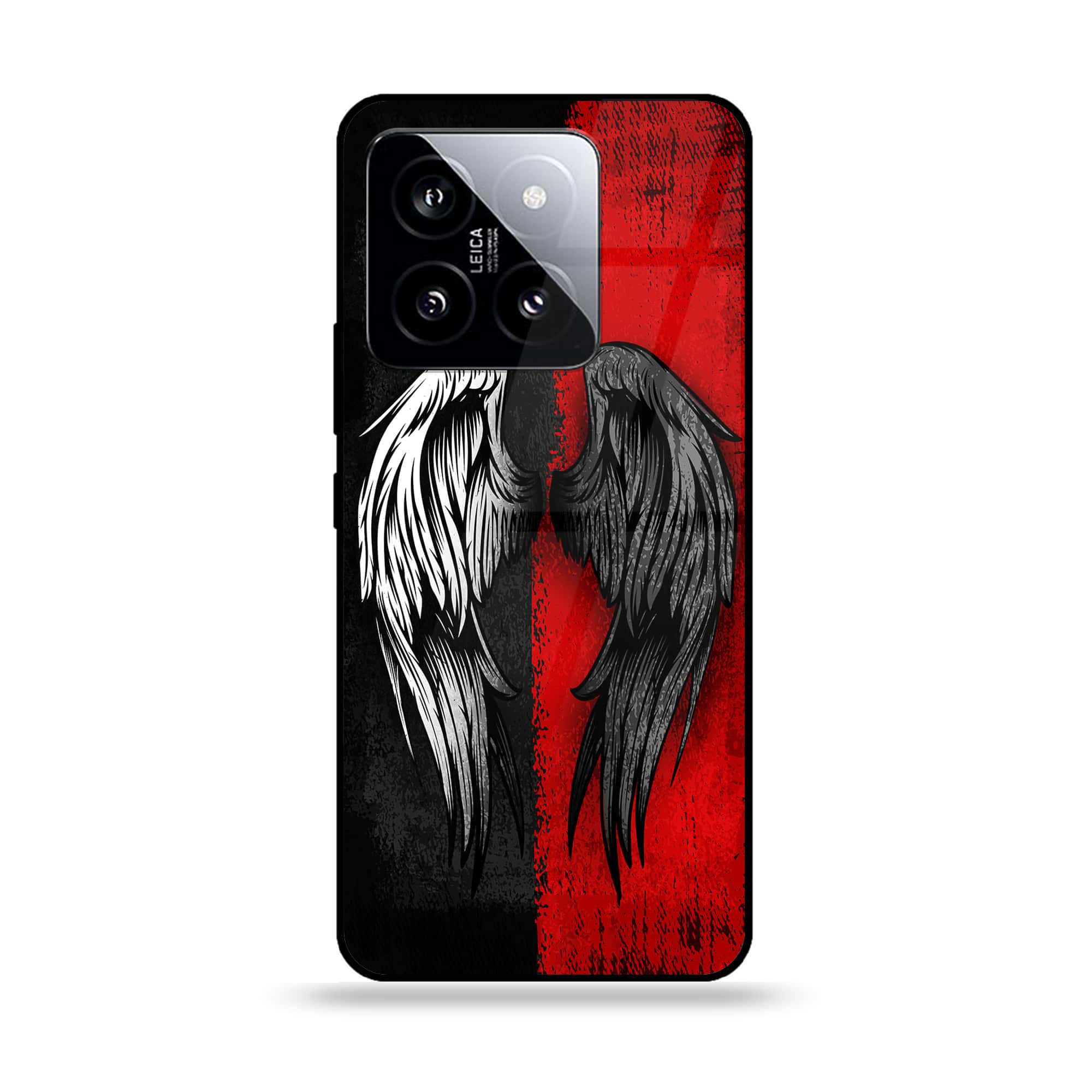 Xiaomi 14 - Angel Wings 2.0 Series - Premium Printed Glass soft Bumper shock Proof Case