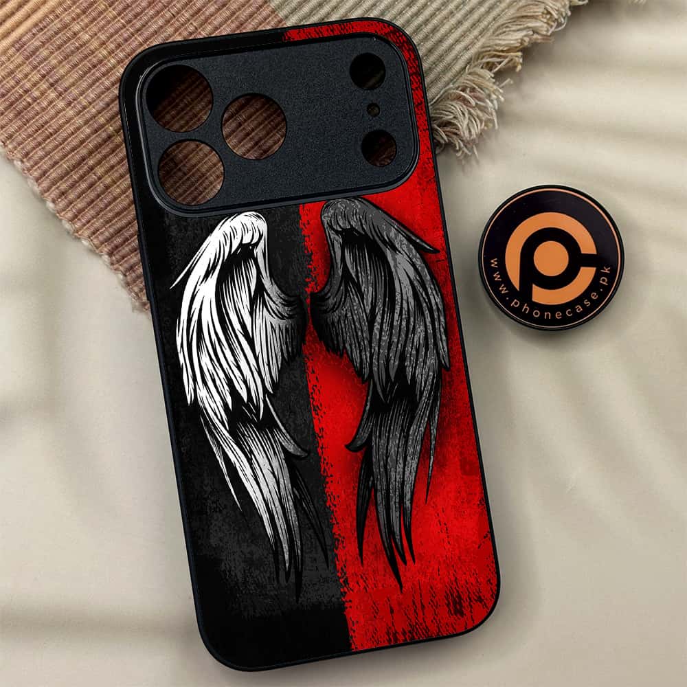 iPhone 17 Pro Max - Angel Wings 2.0 Series - Premium Metal Printed soft Bumper shock Proof Case