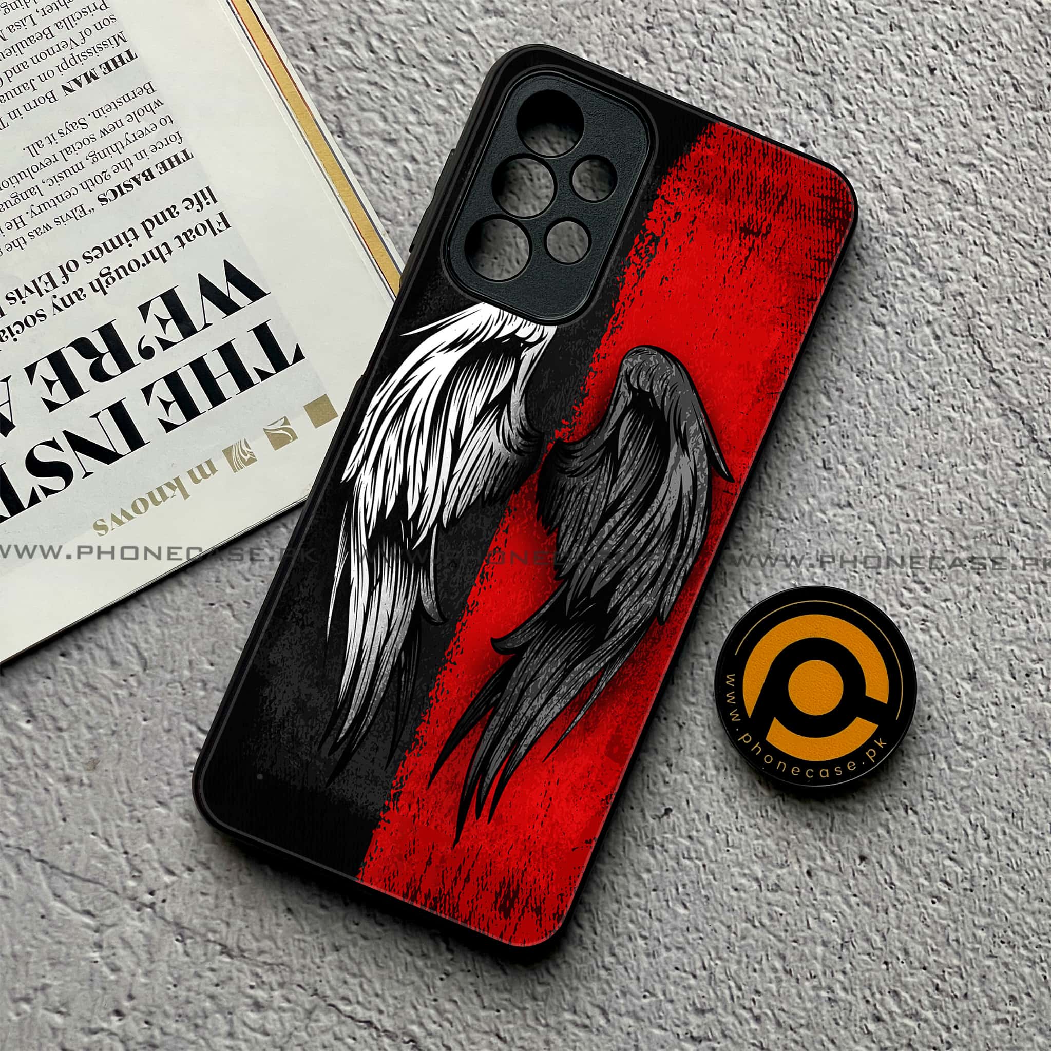 Samsung Galaxy A23- Angel Wings 2.0 Series - Premium Printed Glass soft Bumper shock Proof Case