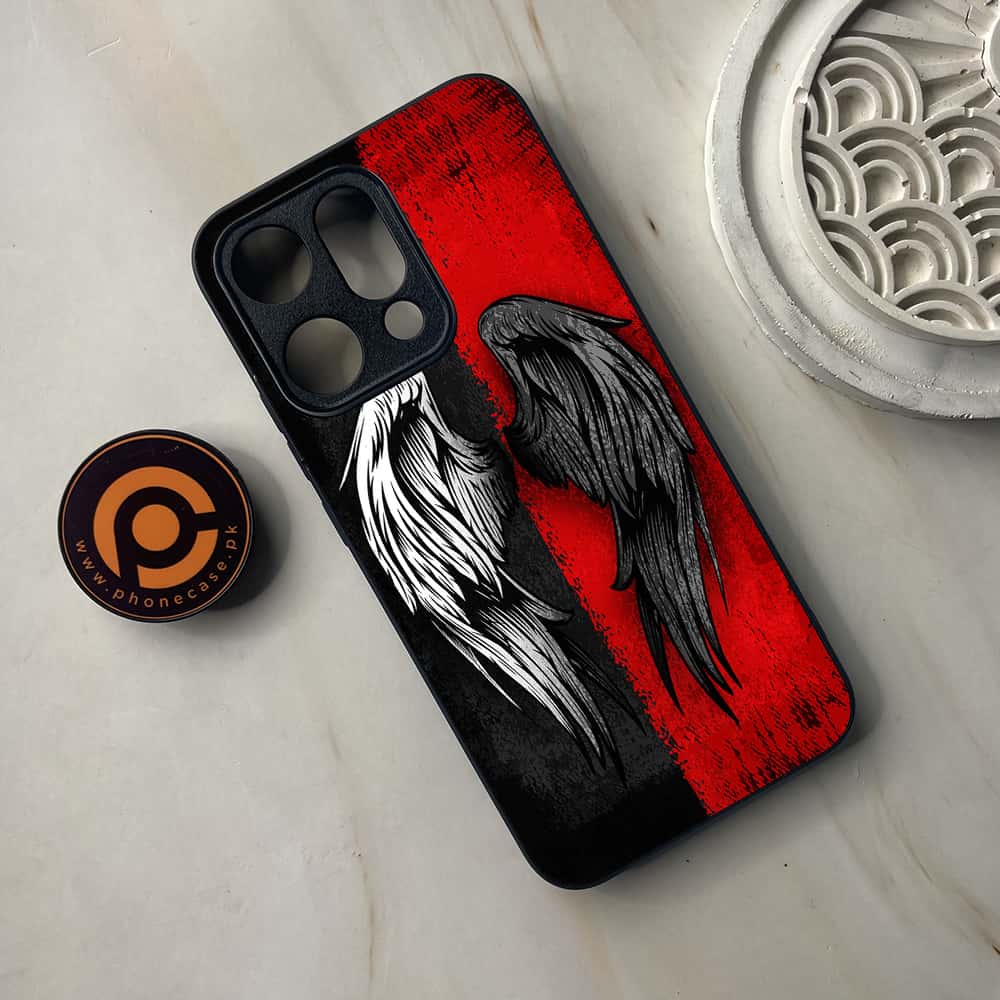 Oppo Reno 14 5G - Angel Wings 2.0 Series - Premium Metal Printed soft Bumper shock Proof Case
